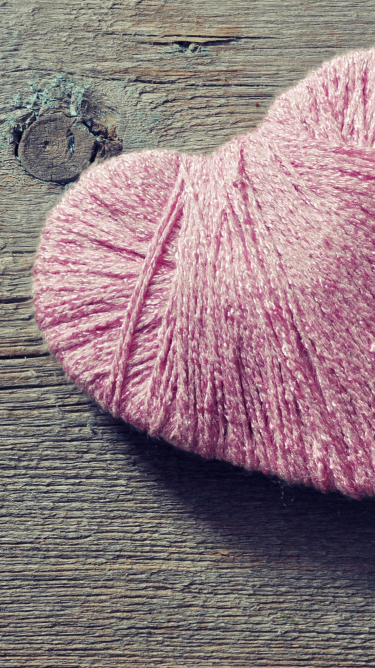 Cœur, Pink, Fil, Laine, Textile. Wallpaper in 750x1334 Resolution
