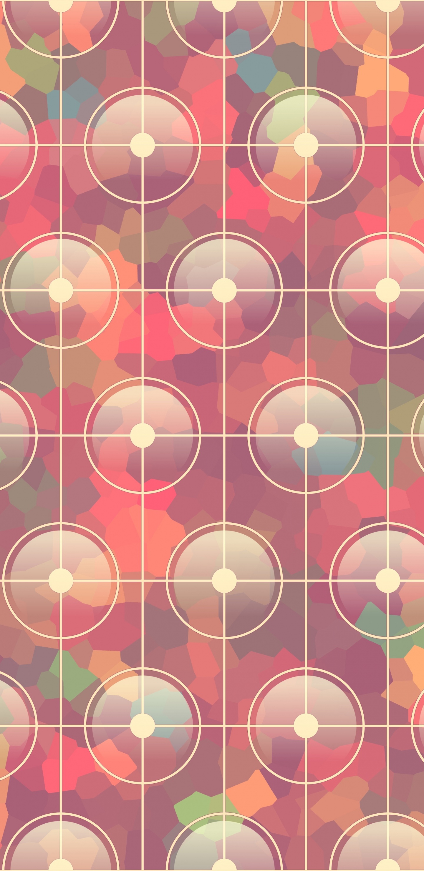 Red White and Yellow Round Illustration. Wallpaper in 1440x2960 Resolution