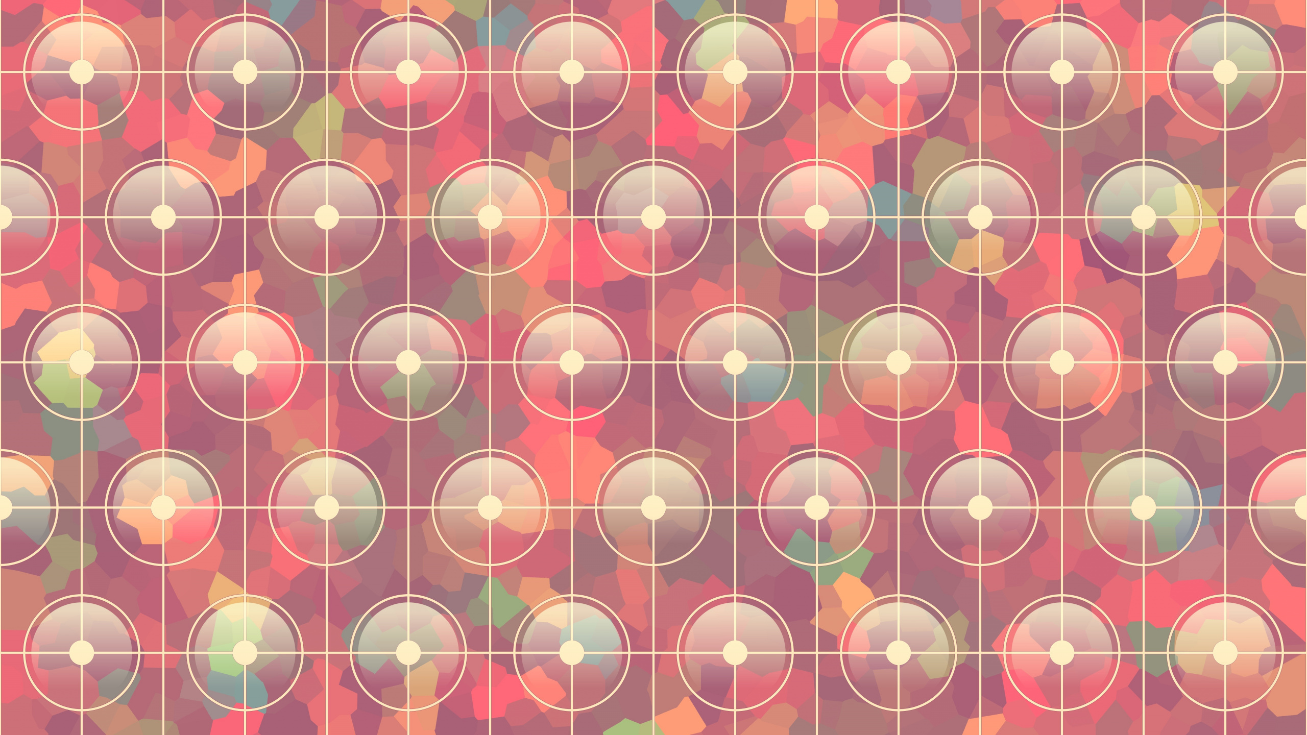 Red White and Yellow Round Illustration. Wallpaper in 2560x1440 Resolution
