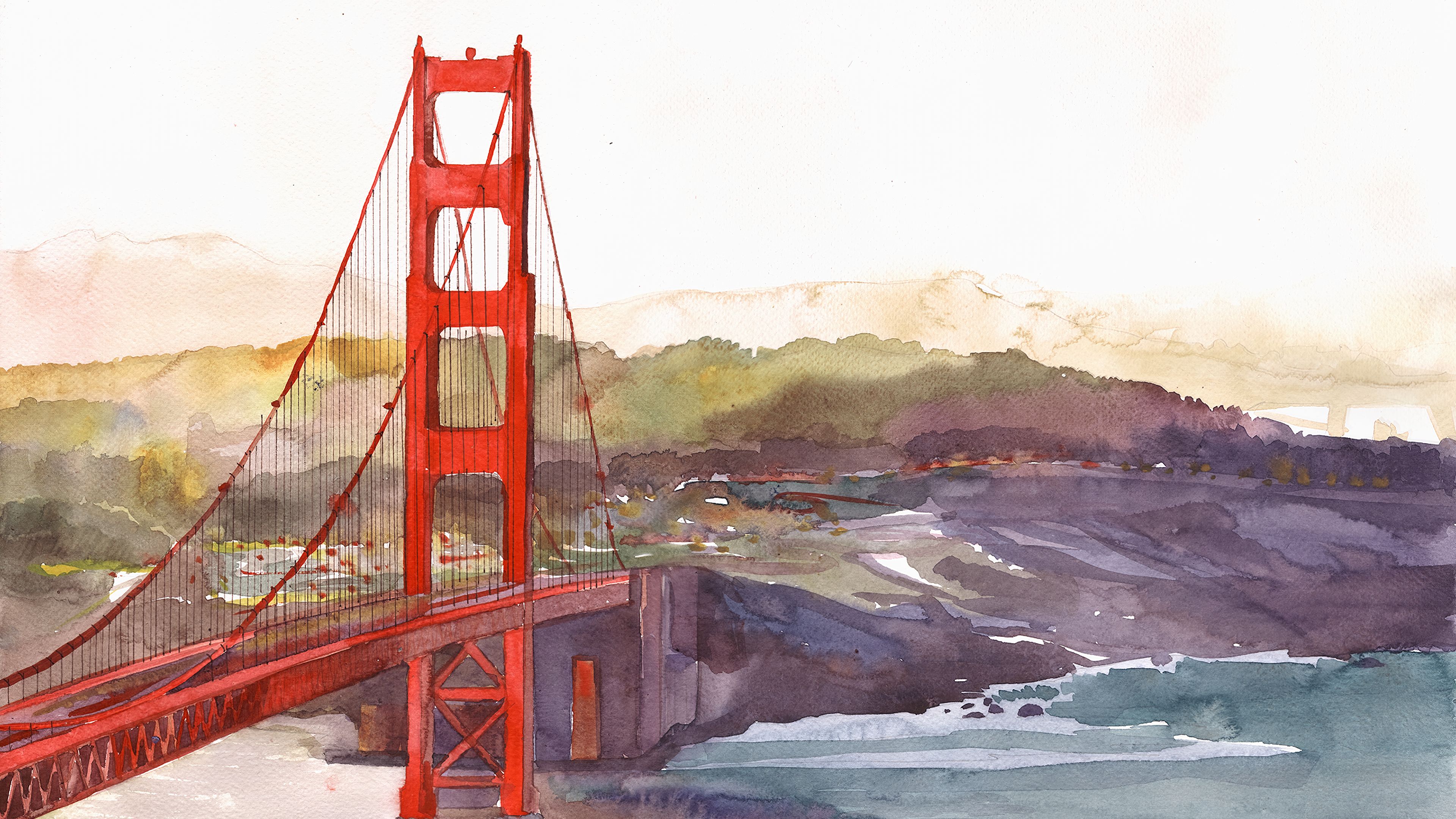 Famous Watercolor Painting, Watercolor Painting, Painting, Architecture, Visual Arts. Wallpaper in 3840x2160 Resolution