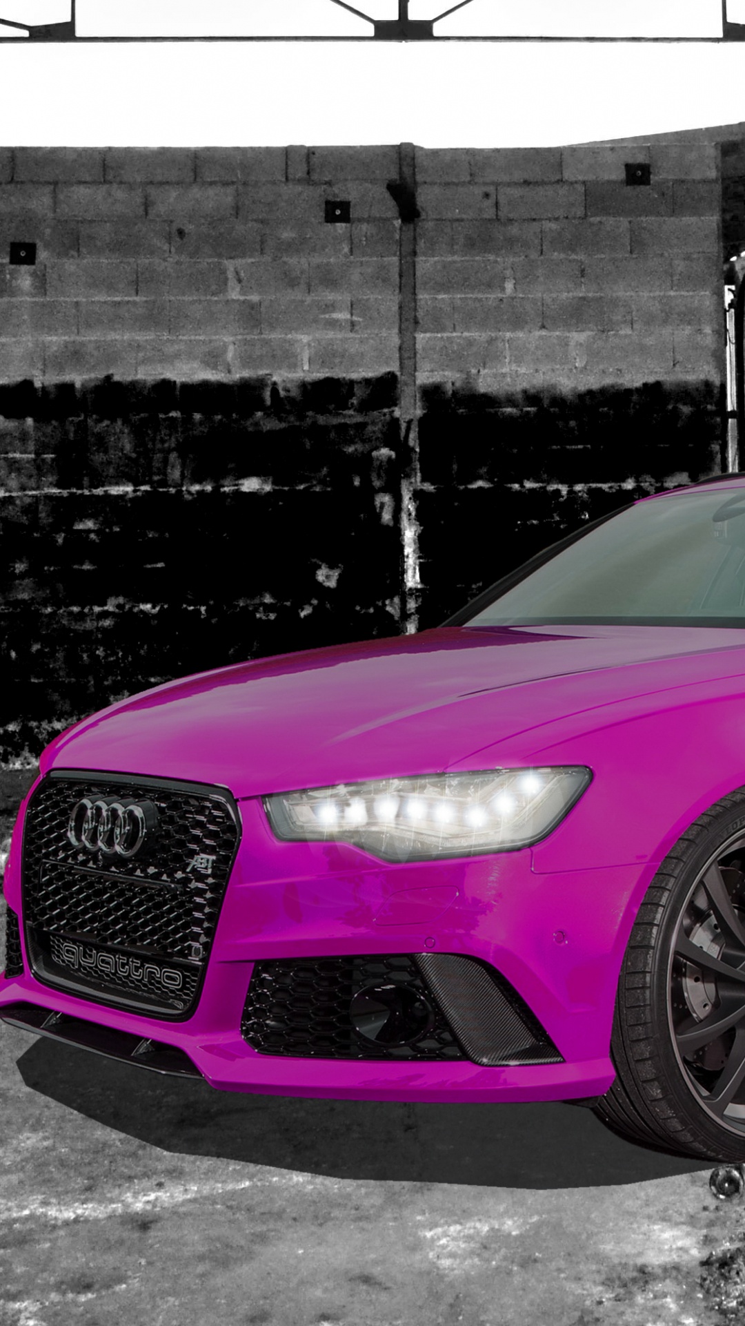 Pink Audi a 4 Sedan. Wallpaper in 1080x1920 Resolution