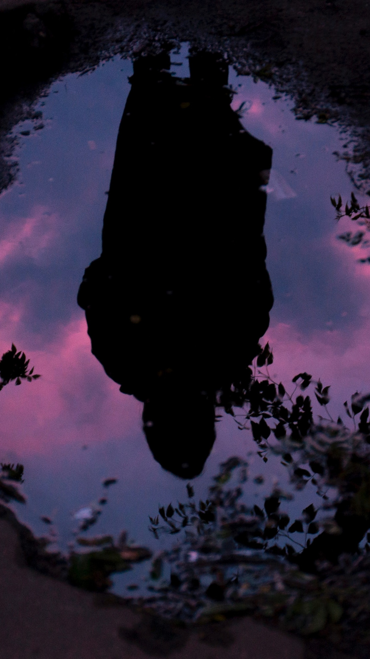 Reflexion Von Lila Und Rosa Wasser. Wallpaper in 750x1334 Resolution