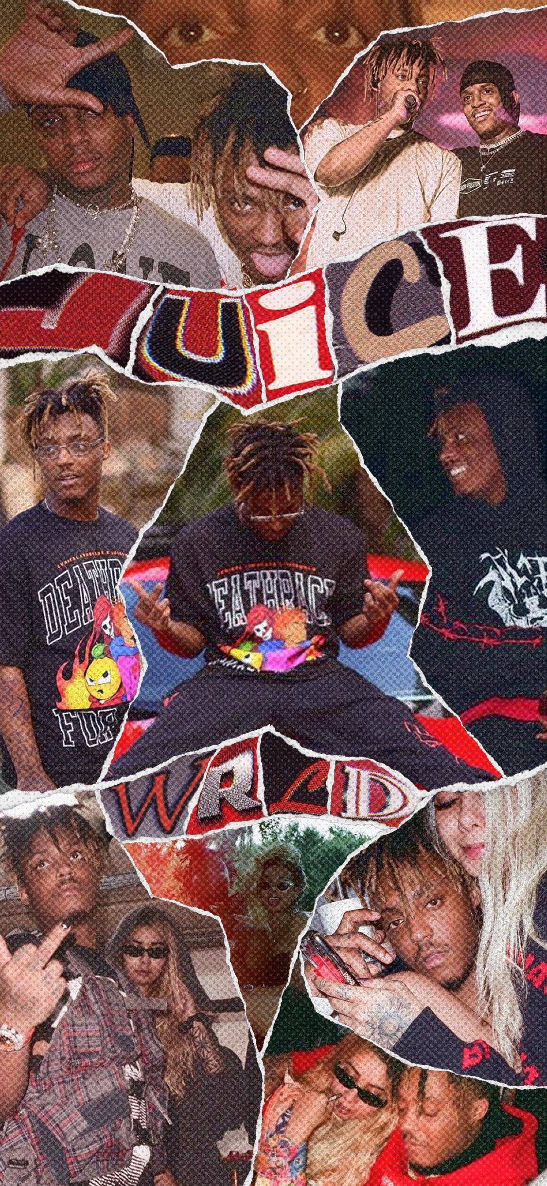 Collage, Juice Wrld, Jersey, Sleeve, Gesture. Wallpaper in 1125x2436 Resolution