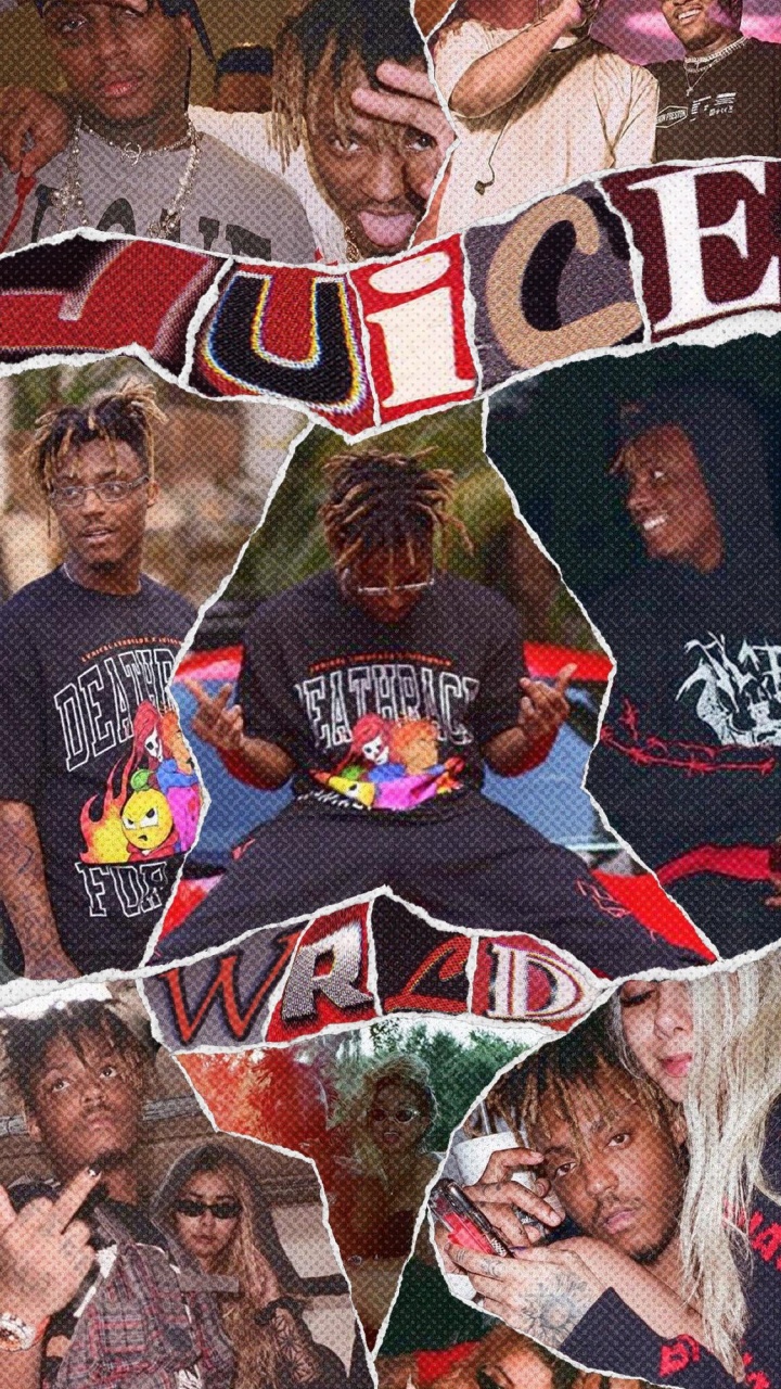 Collage, Juice Wrld, Jersey, Sleeve, Gesture. Wallpaper in 720x1280 Resolution