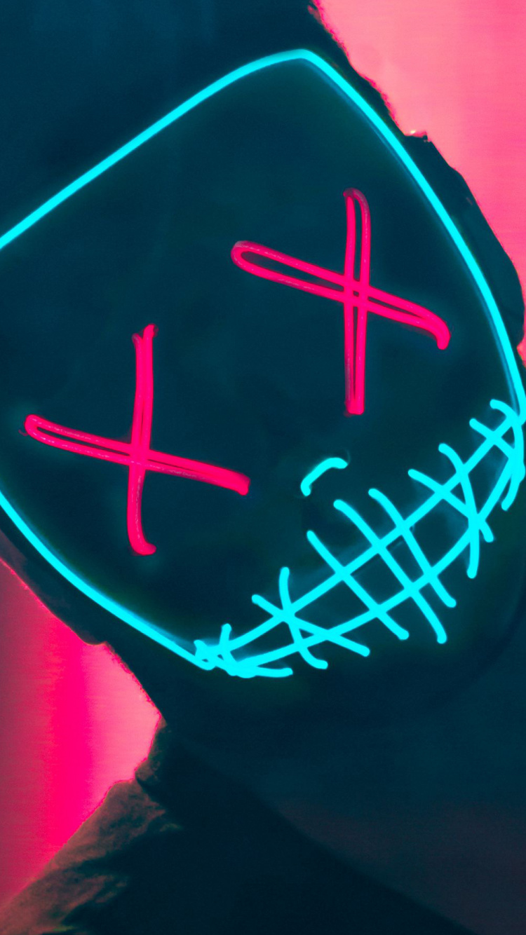 Masque au Néon, Néon, Masque Néon, Green, Eau. Wallpaper in 750x1334 Resolution