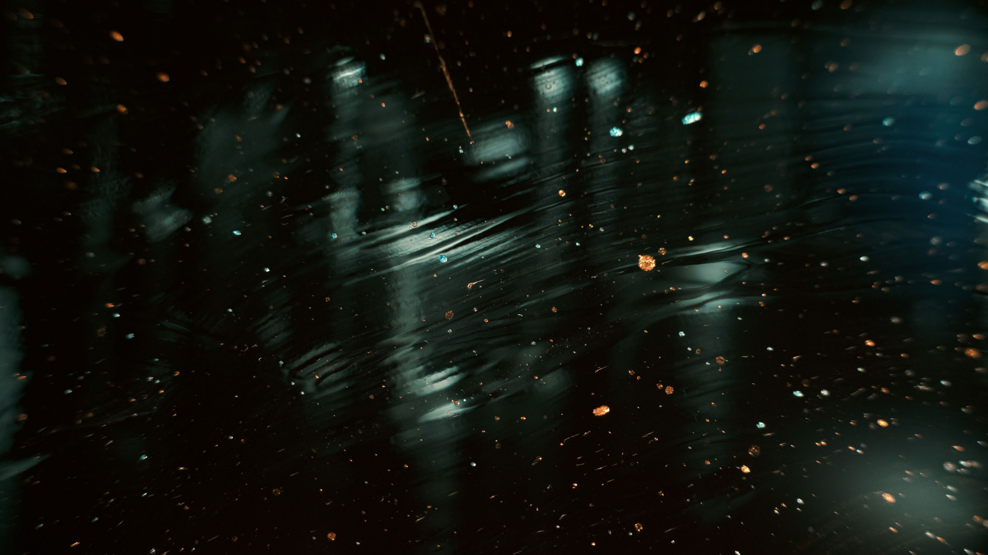 Gouttelettes D'eau Sur Fond Noir. Wallpaper in 1920x1080 Resolution