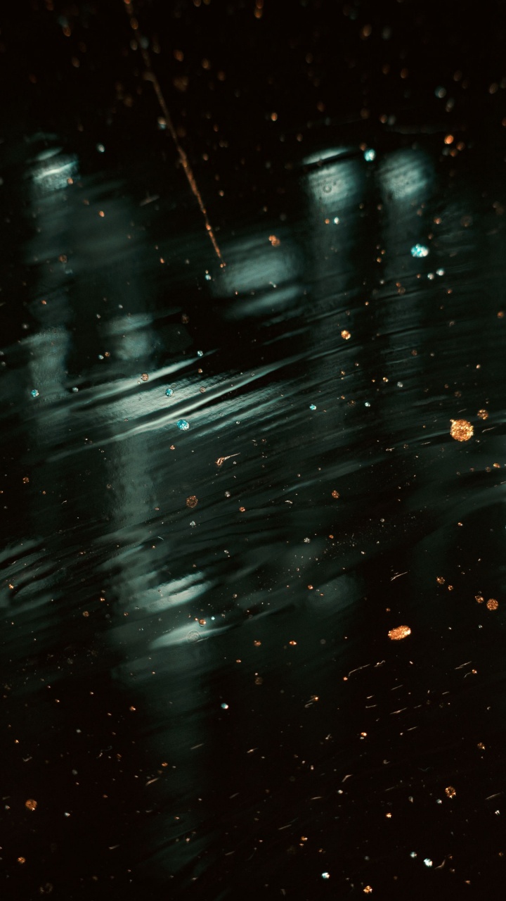 Gotas de Agua Sobre Fondo Negro. Wallpaper in 720x1280 Resolution