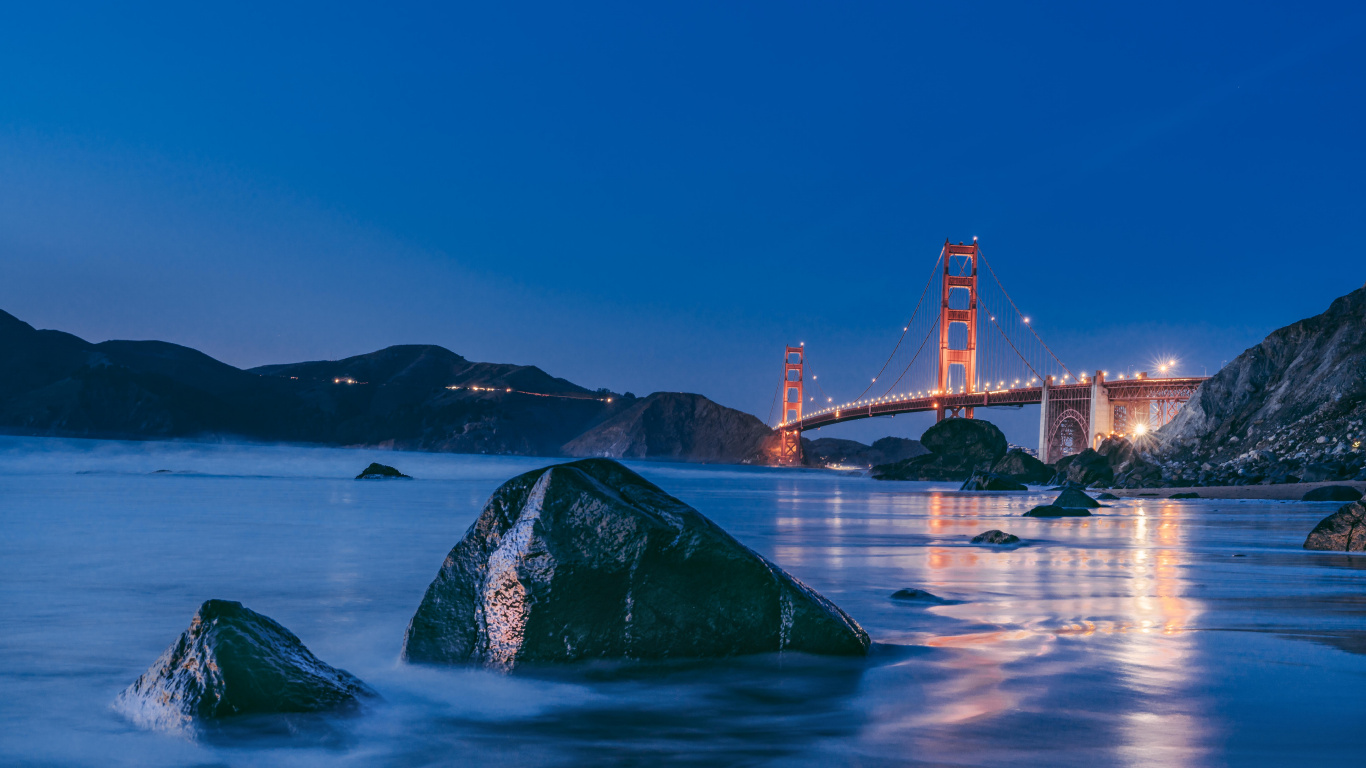 Golden Gate Bridge San Francisco Kalifornien. Wallpaper in 1366x768 Resolution