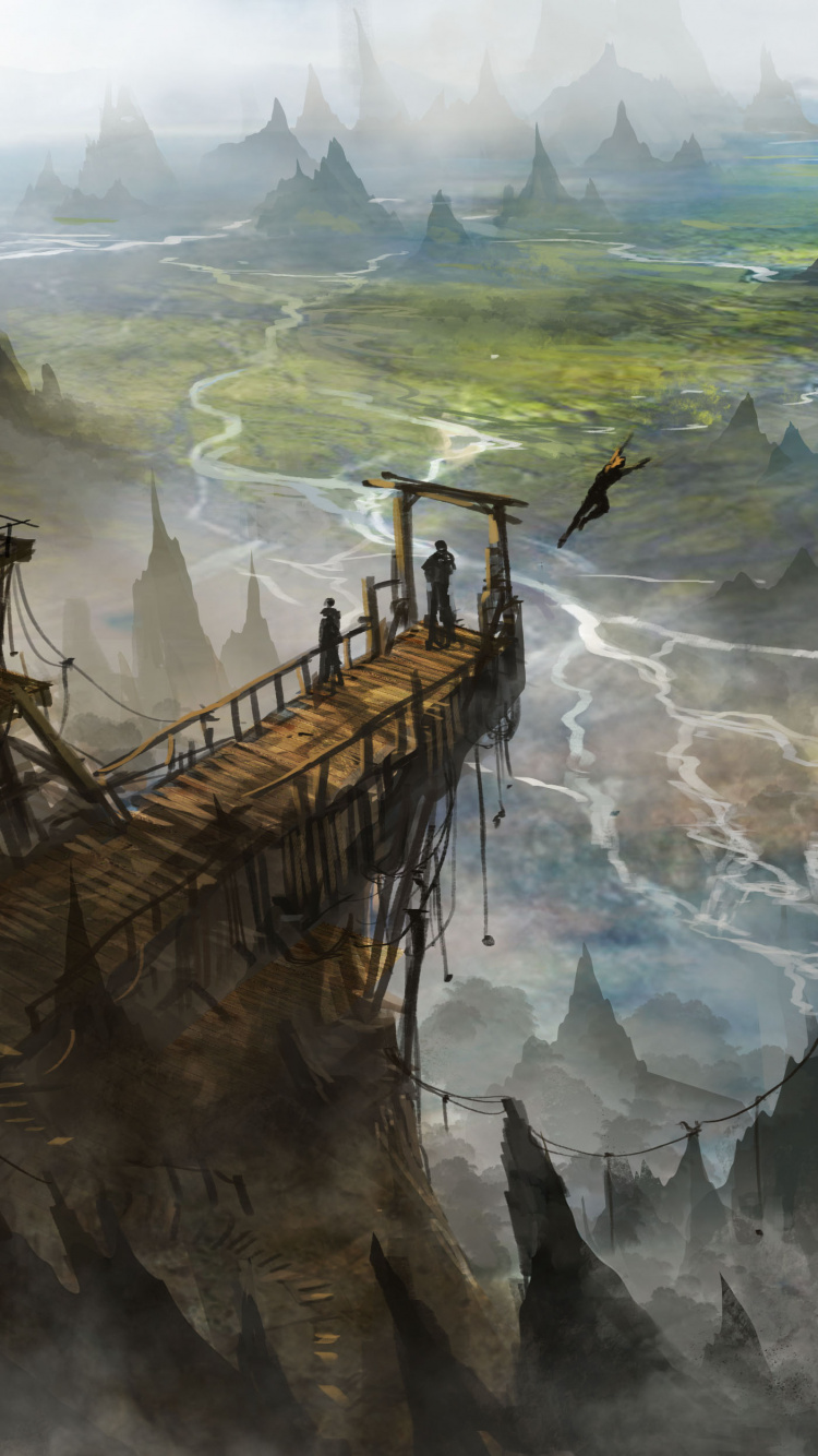 Formación Rocosa Marrón y Verde Bajo Nubes Blancas y Cielo Azul Durante el Día. Wallpaper in 750x1334 Resolution