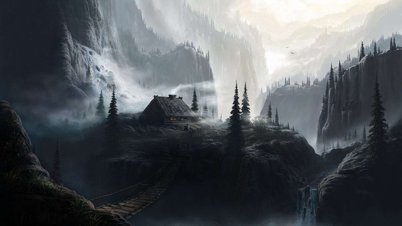 Mountain, Mountain Cabin, High Mountain, Cloud, Atmosphere. Wallpaper in 1366x768 Resolution