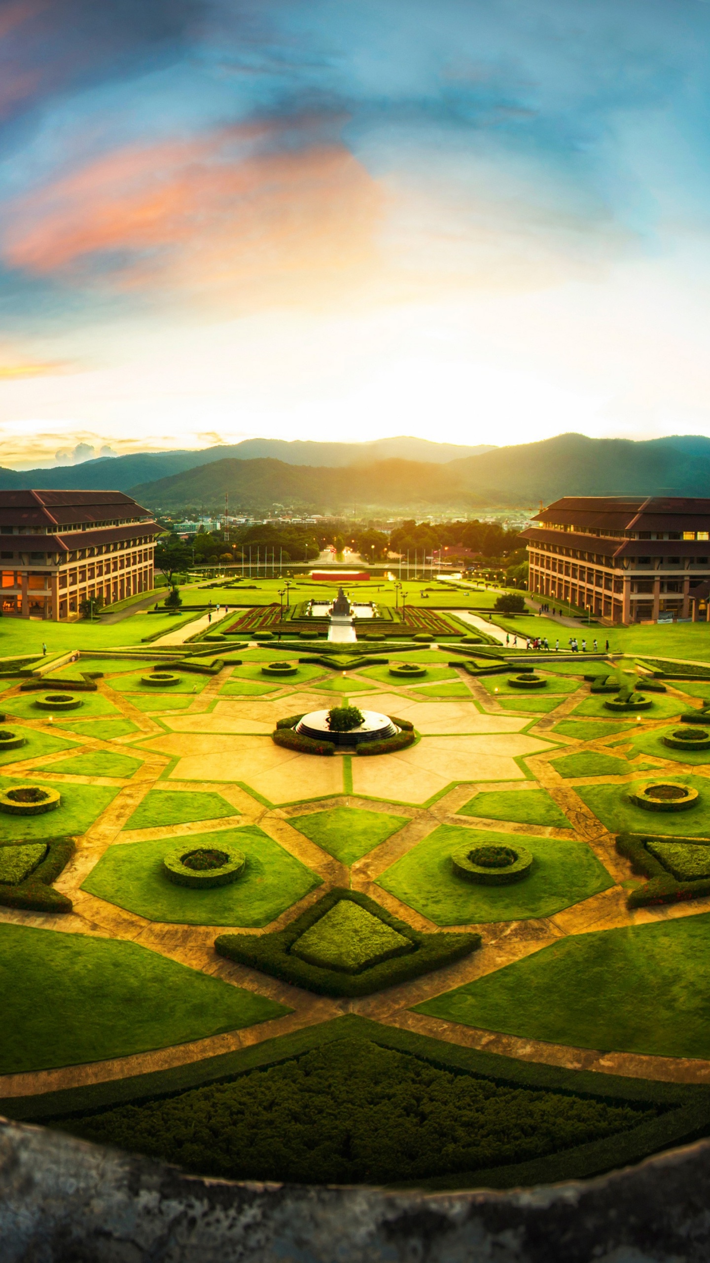 Tagsüber Grünes Und Braunes Feld Unter Blauem Himmel. Wallpaper in 1440x2560 Resolution