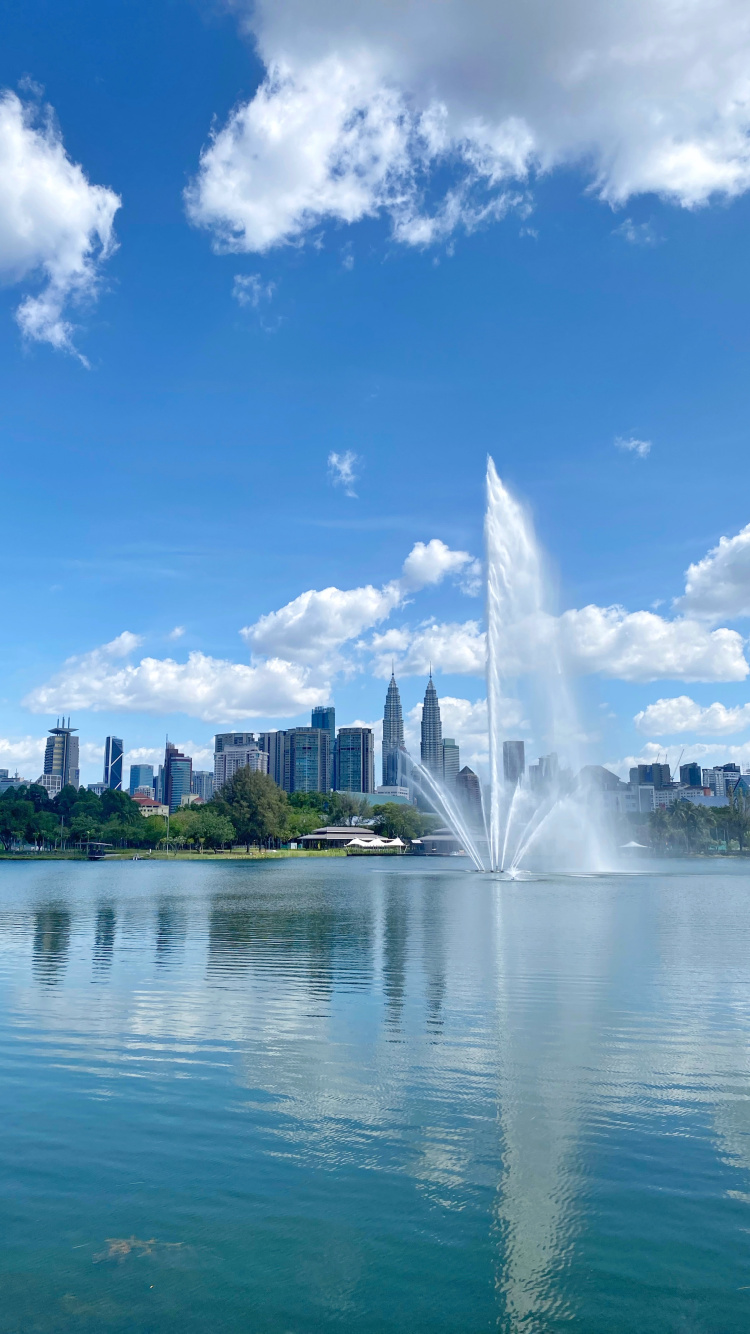 Body of Water, Nature, Fluid, Fountain, Blue. Wallpaper in 750x1334 Resolution