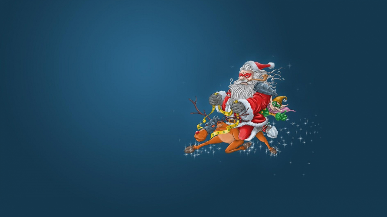 Christmas Elf, Illustration, Graphic Design, Reindeer, Sky. Wallpaper in 1280x720 Resolution