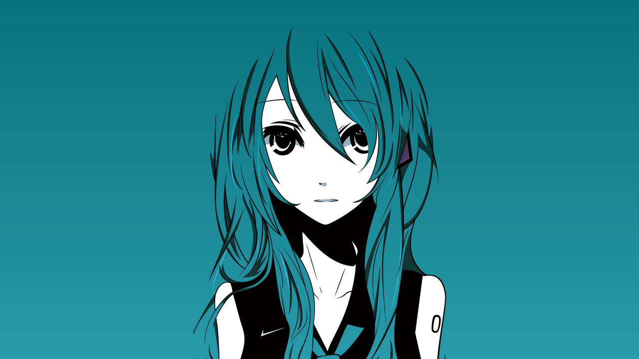 Woman in Black and White School Uniform Anime Character. Wallpaper in 1280x720 Resolution