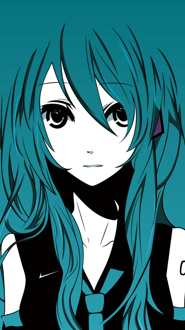 Woman in Black and White School Uniform Anime Character. Wallpaper in 750x1334 Resolution