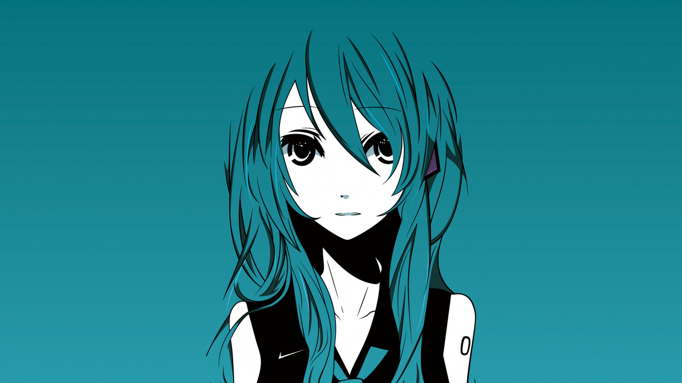 Frau in Schwarz-weißer Schuluniform Anime-Figur. Wallpaper in 1366x768 Resolution