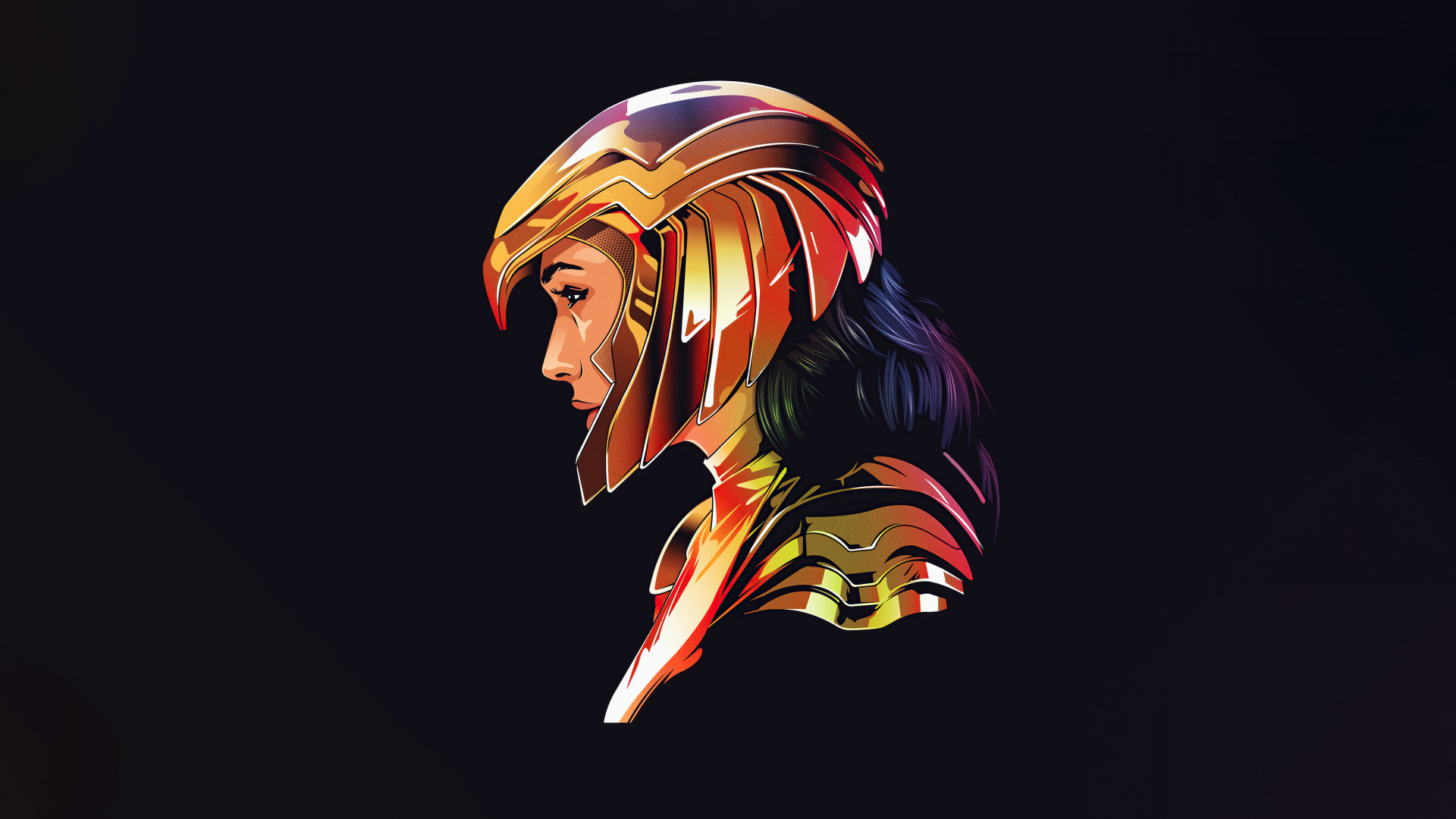 la Mujer Maravilla, el Minimalismo, Arte, Dibujo, Gráficos. Wallpaper in 1920x1080 Resolution