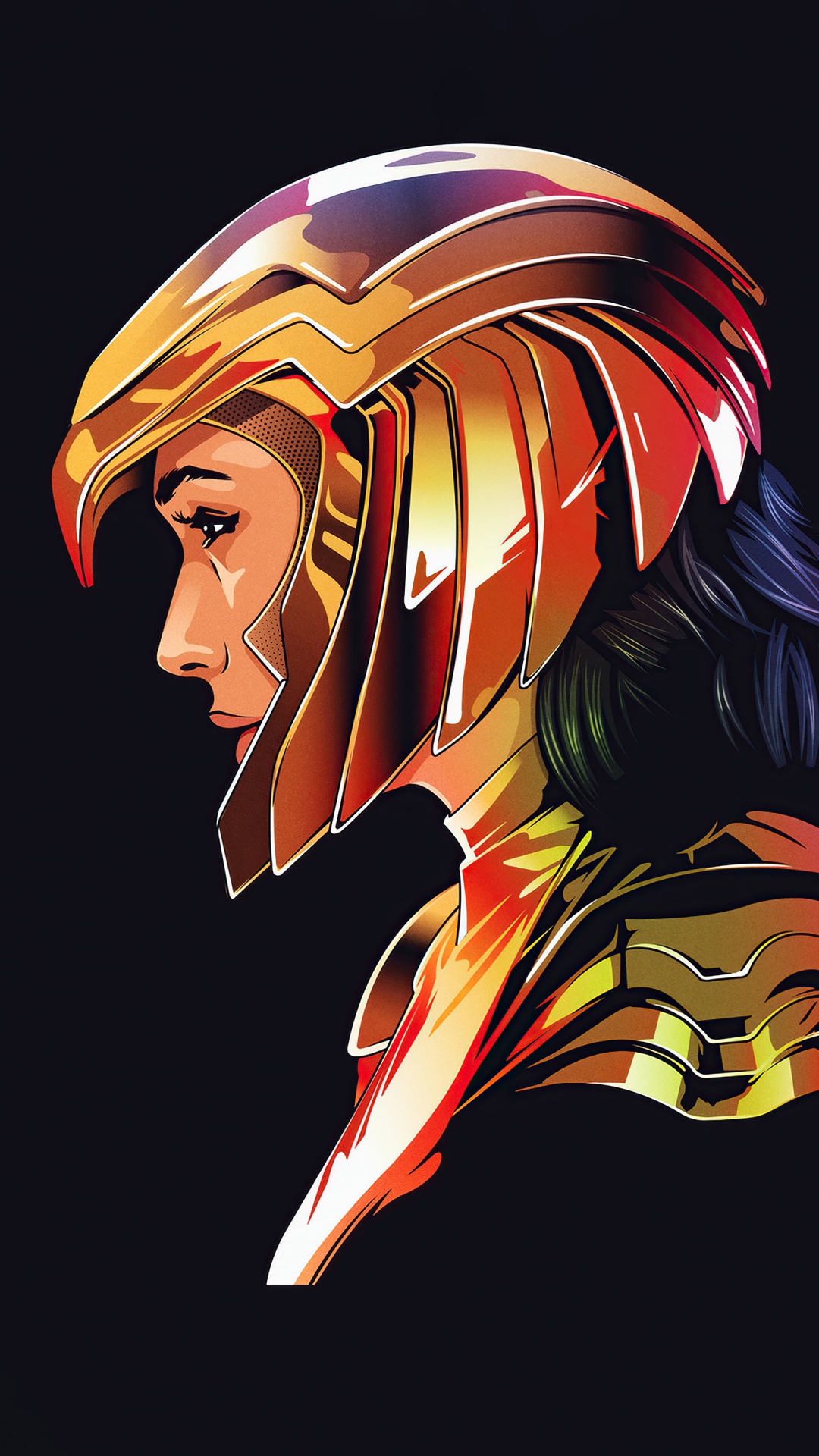 Wonder Woman, Minimalisme, Art, Dessin, Graphique. Wallpaper in 1080x1920 Resolution
