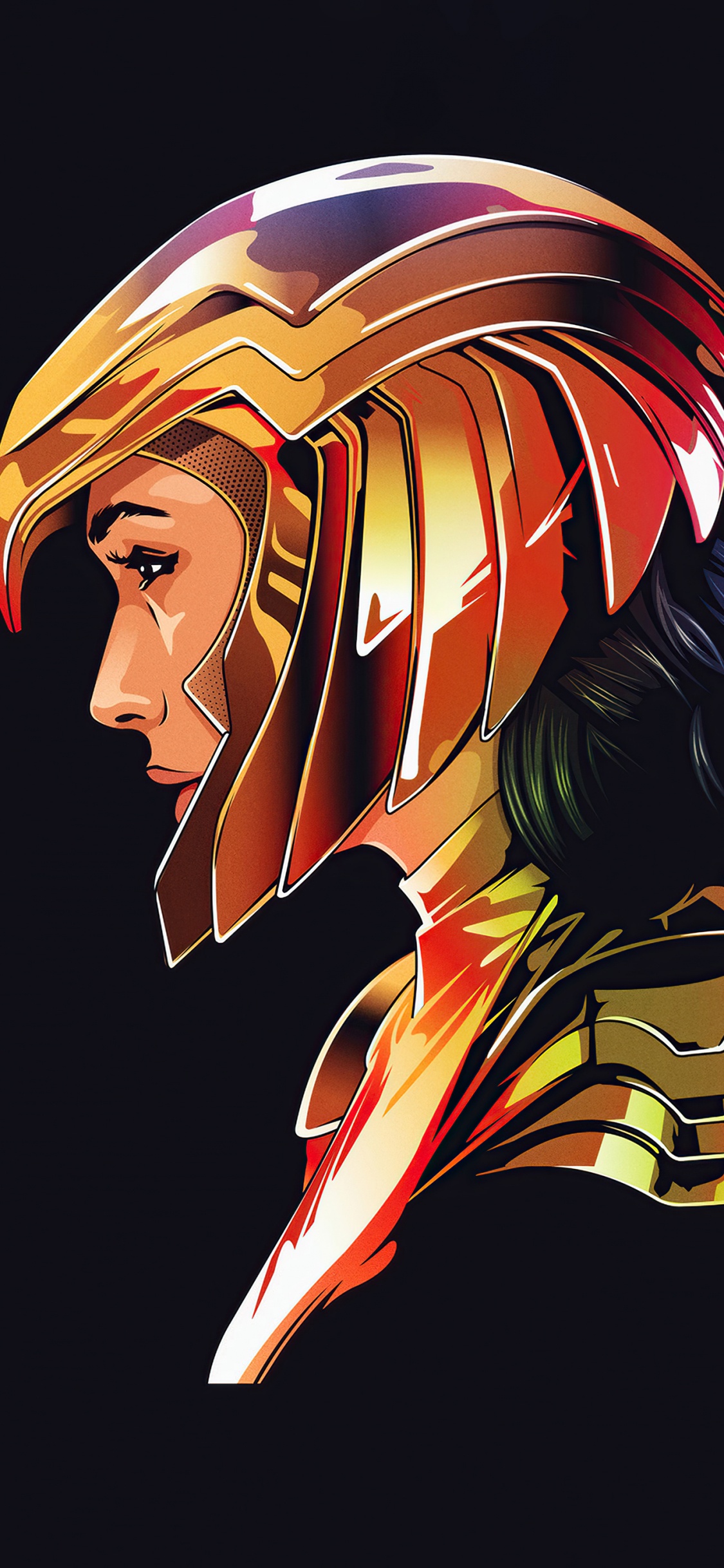 Wonder Woman, Minimalisme, Art, Dessin, Graphique. Wallpaper in 1125x2436 Resolution