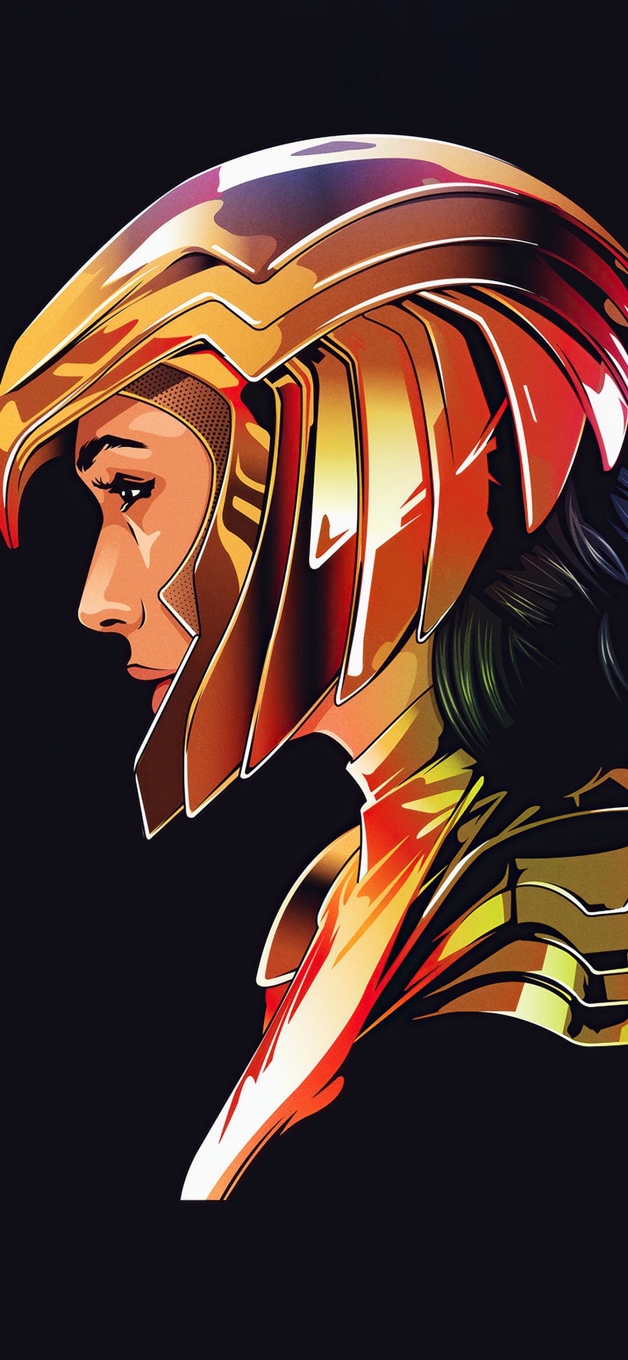 Wonder Woman, Minimalisme, Art, Dessin, Graphique. Wallpaper in 1242x2688 Resolution