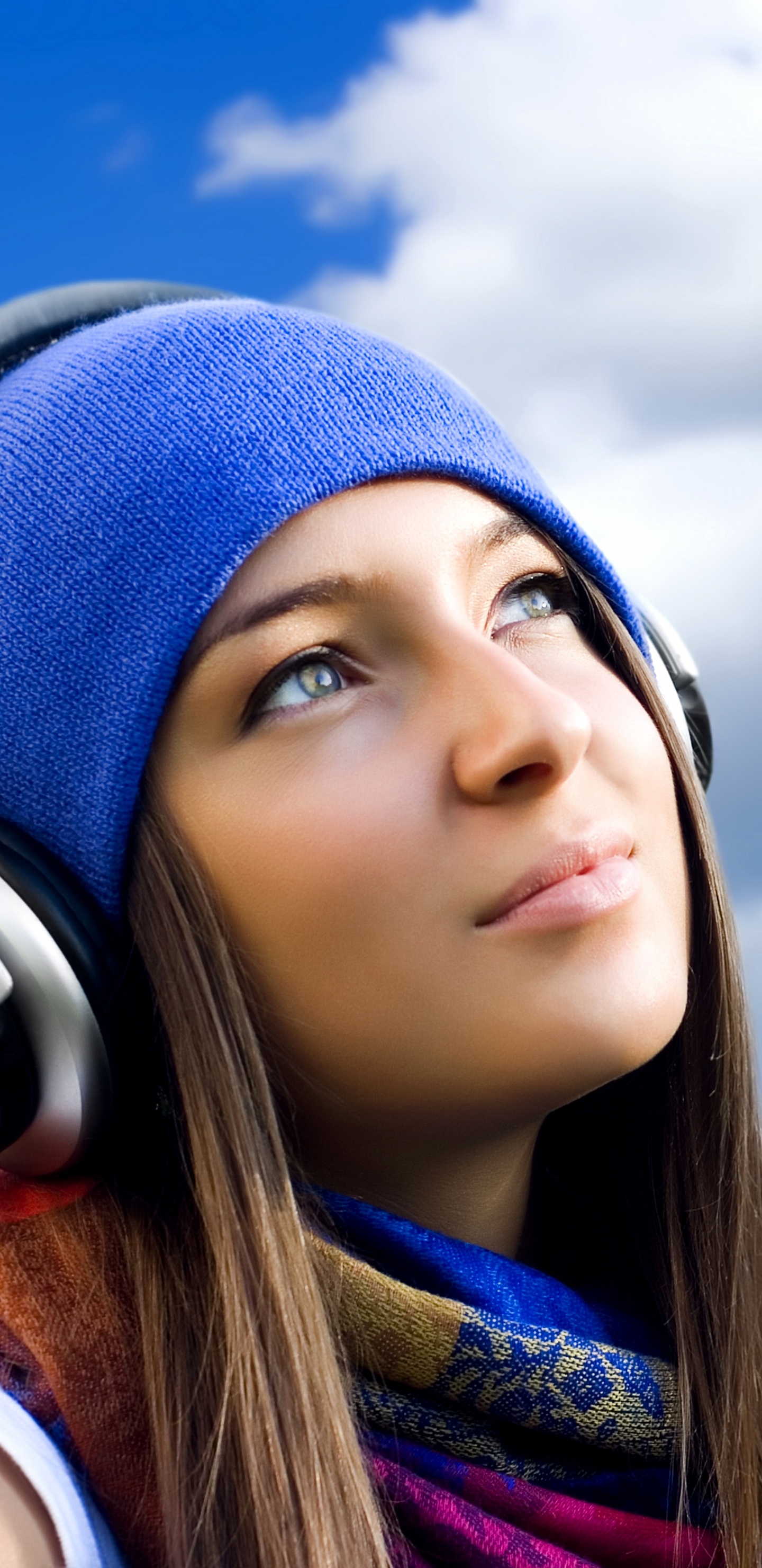 Headphones, Blue, Beauty, Audio Equipment, Close Up. Wallpaper in 1440x2960 Resolution
