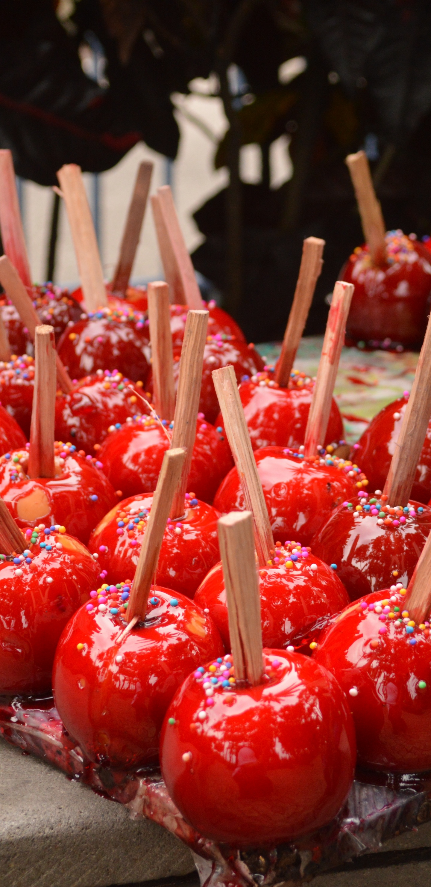 Red and White Stick Candles. Wallpaper in 1440x2960 Resolution