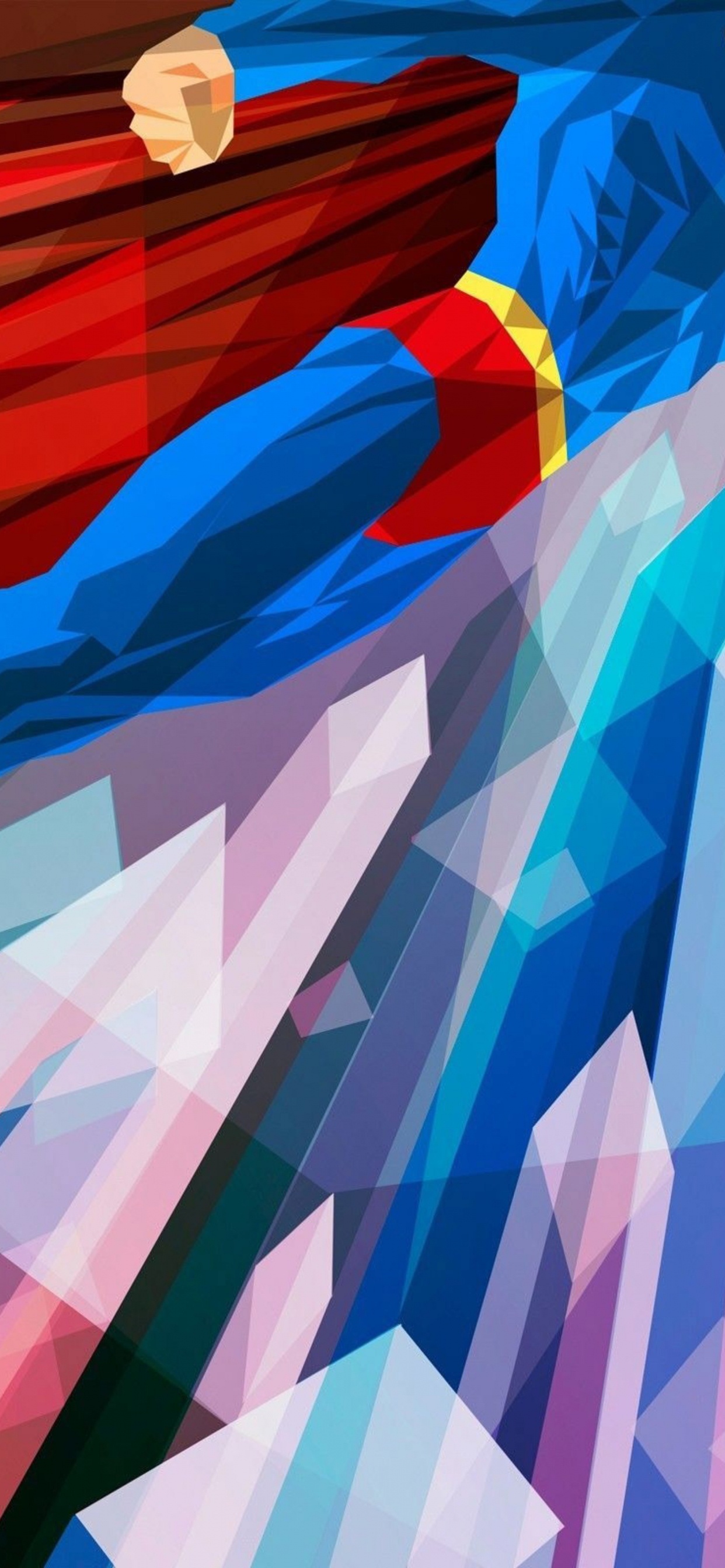 Rote Blaue Und Weiße Abstrakte Malerei. Wallpaper in 1242x2688 Resolution