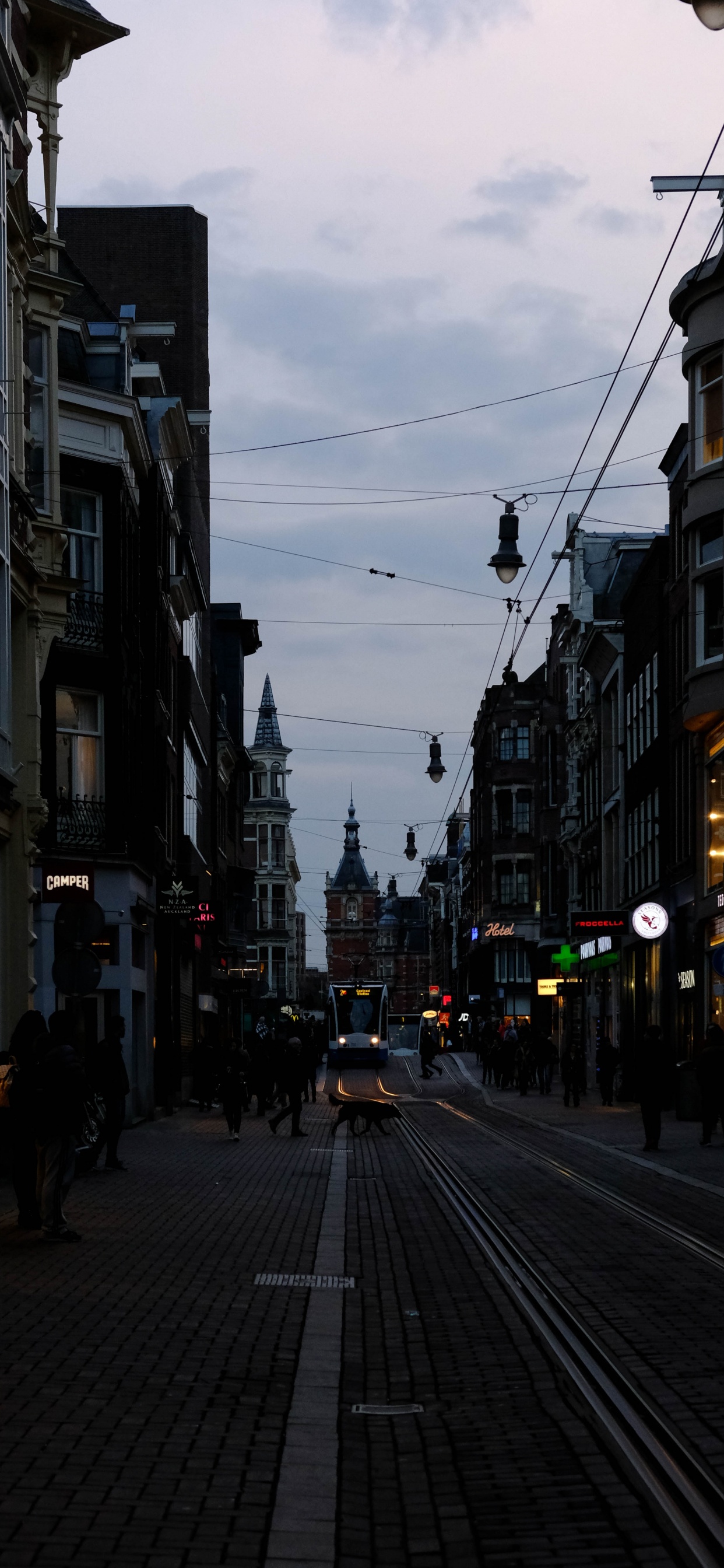 Leute, Die Tagsüber Auf Der Straße Gehen. Wallpaper in 1242x2688 Resolution