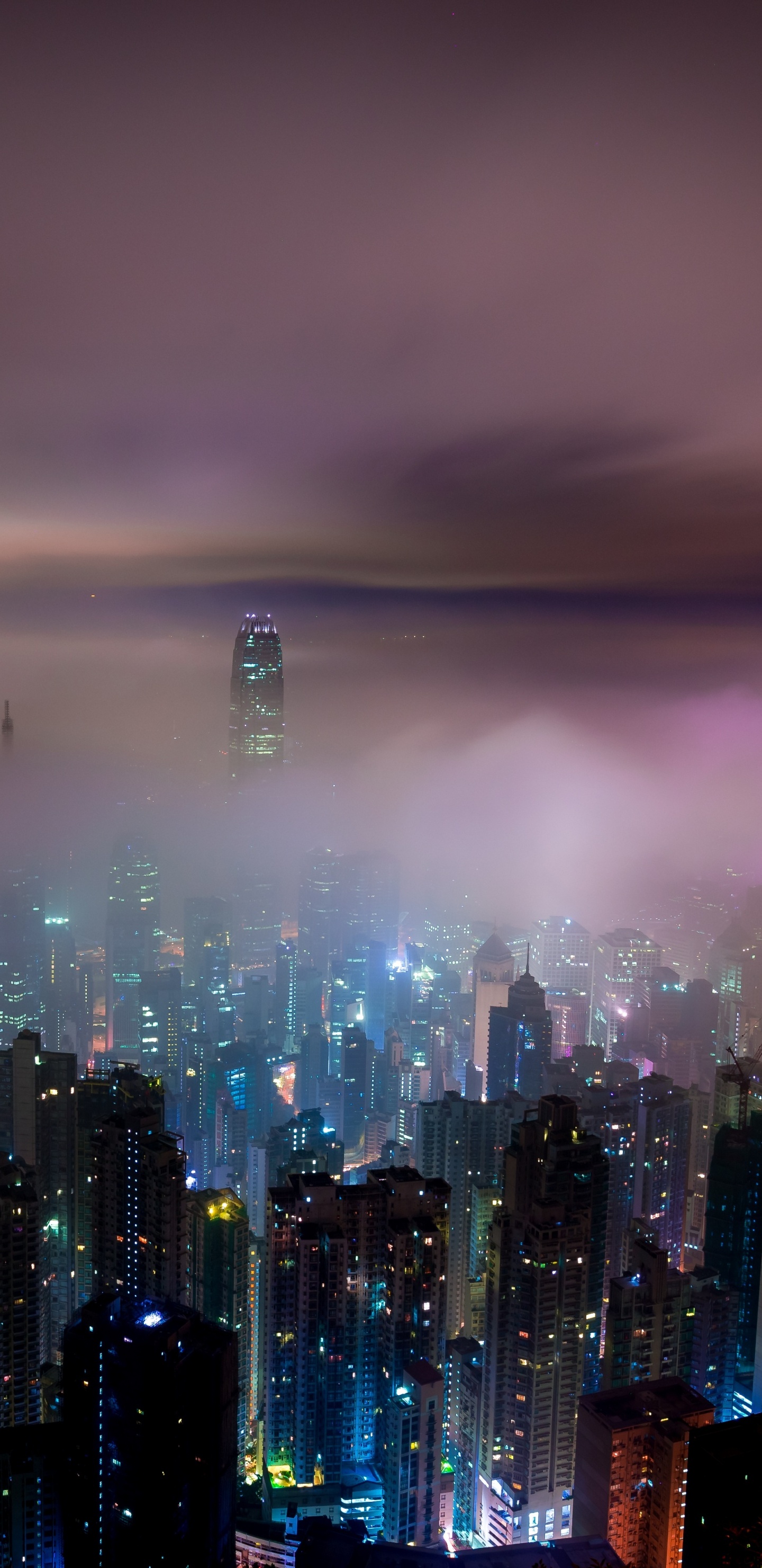 City Skyline During Night Time. Wallpaper in 1440x2960 Resolution