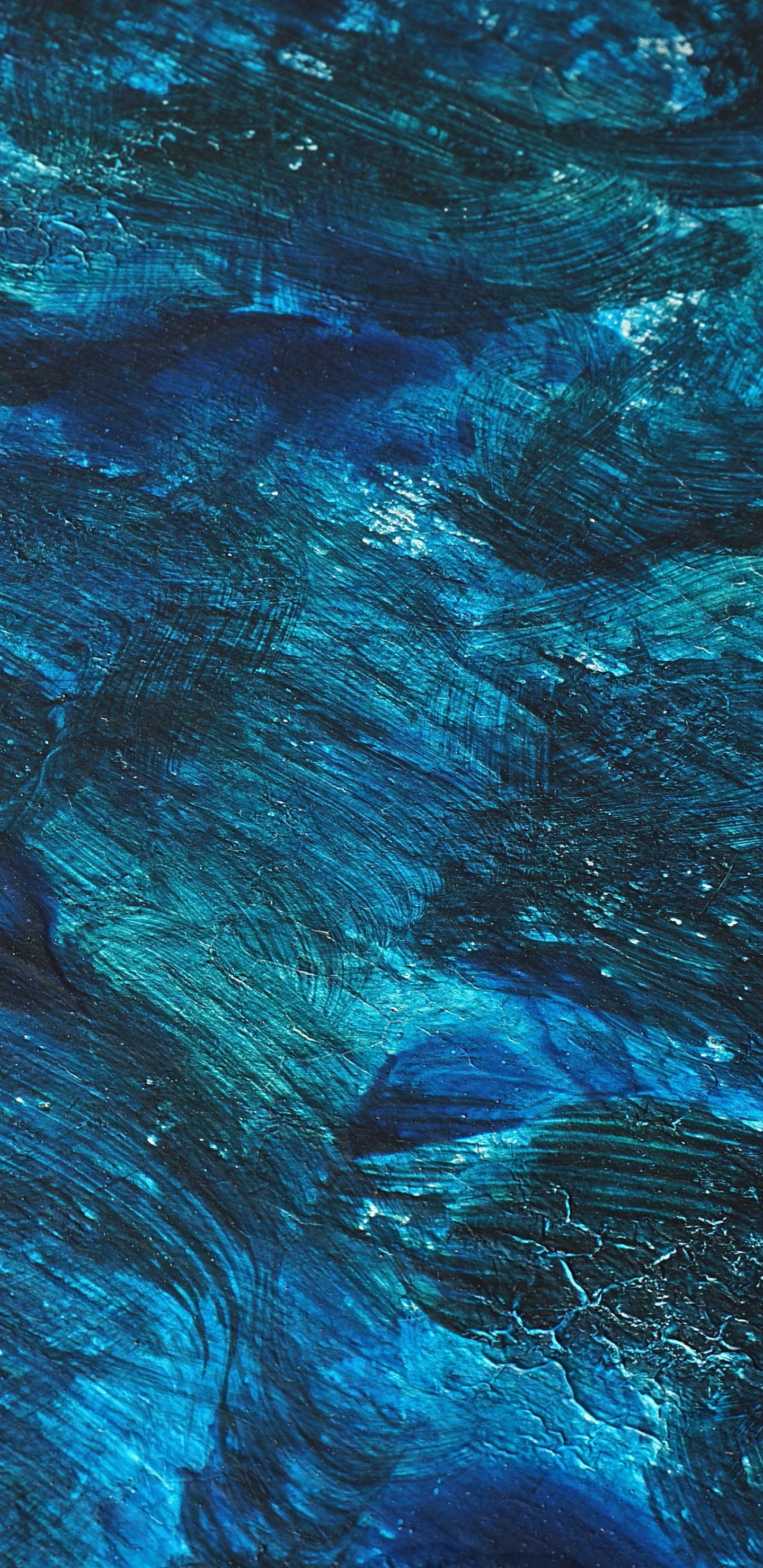 Blue and White Abstract Painting. Wallpaper in 1440x2960 Resolution