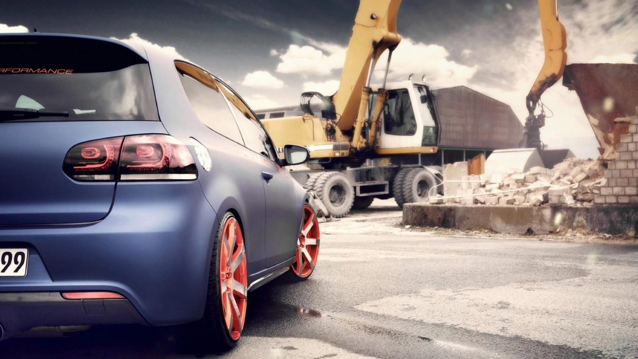 Red Car on Road During Daytime. Wallpaper in 1280x720 Resolution