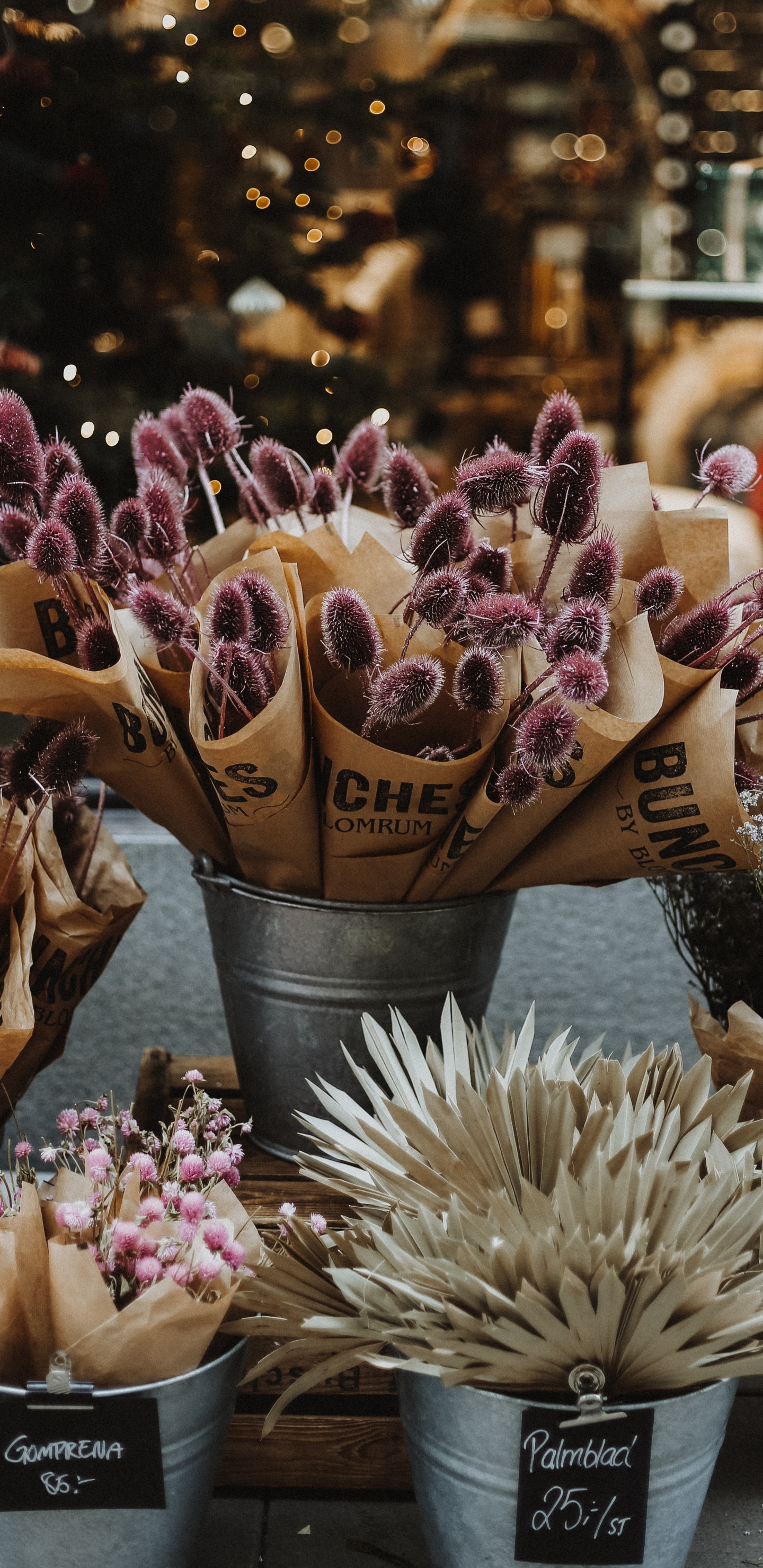 Brown Ice Cream Cone With Purple Flowers. Wallpaper in 1440x2960 Resolution