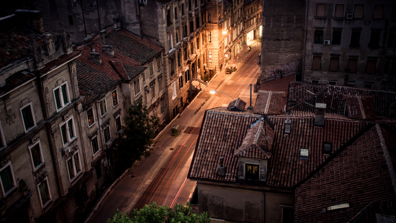 Zagreb, Building, Window, Road Surface, Brick. Wallpaper in 1366x768 Resolution