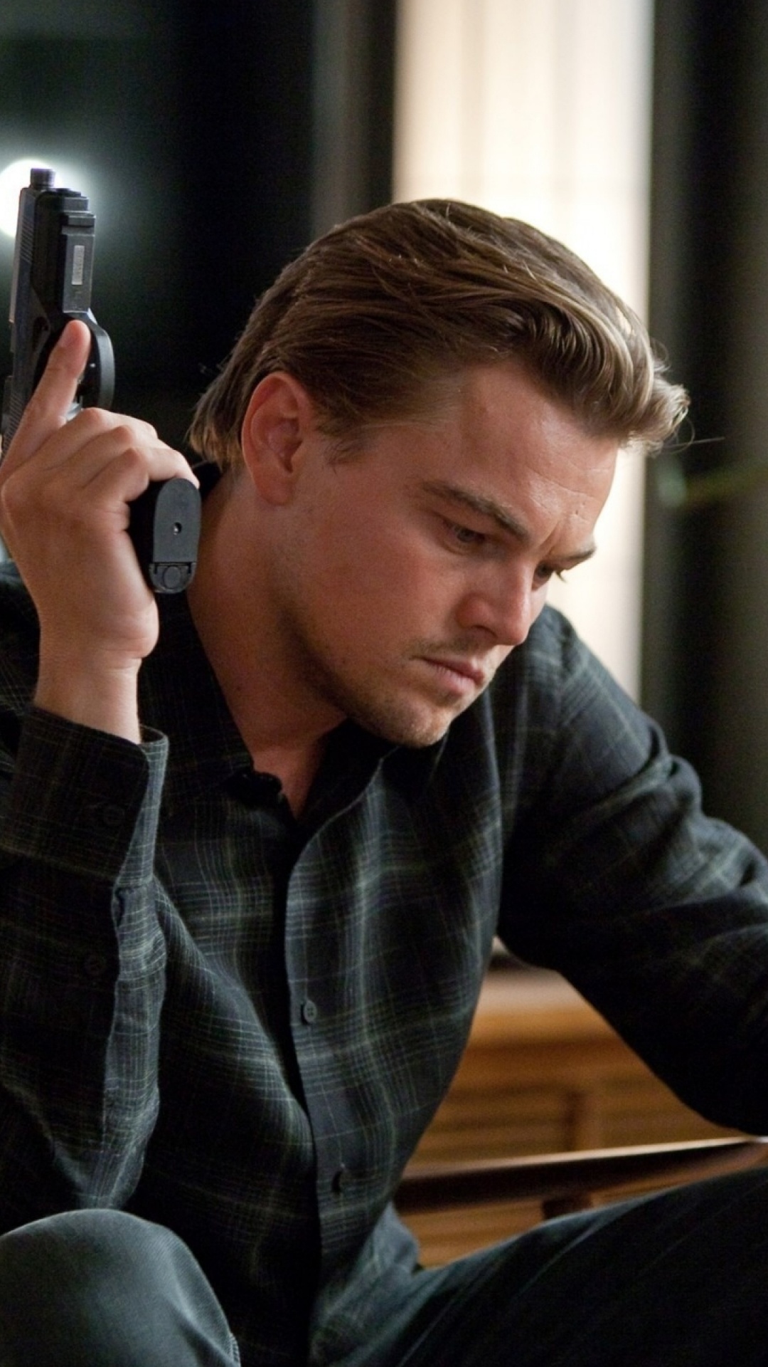 Man in Black and Gray Plaid Dress Shirt Holding Smartphone. Wallpaper in 1080x1920 Resolution