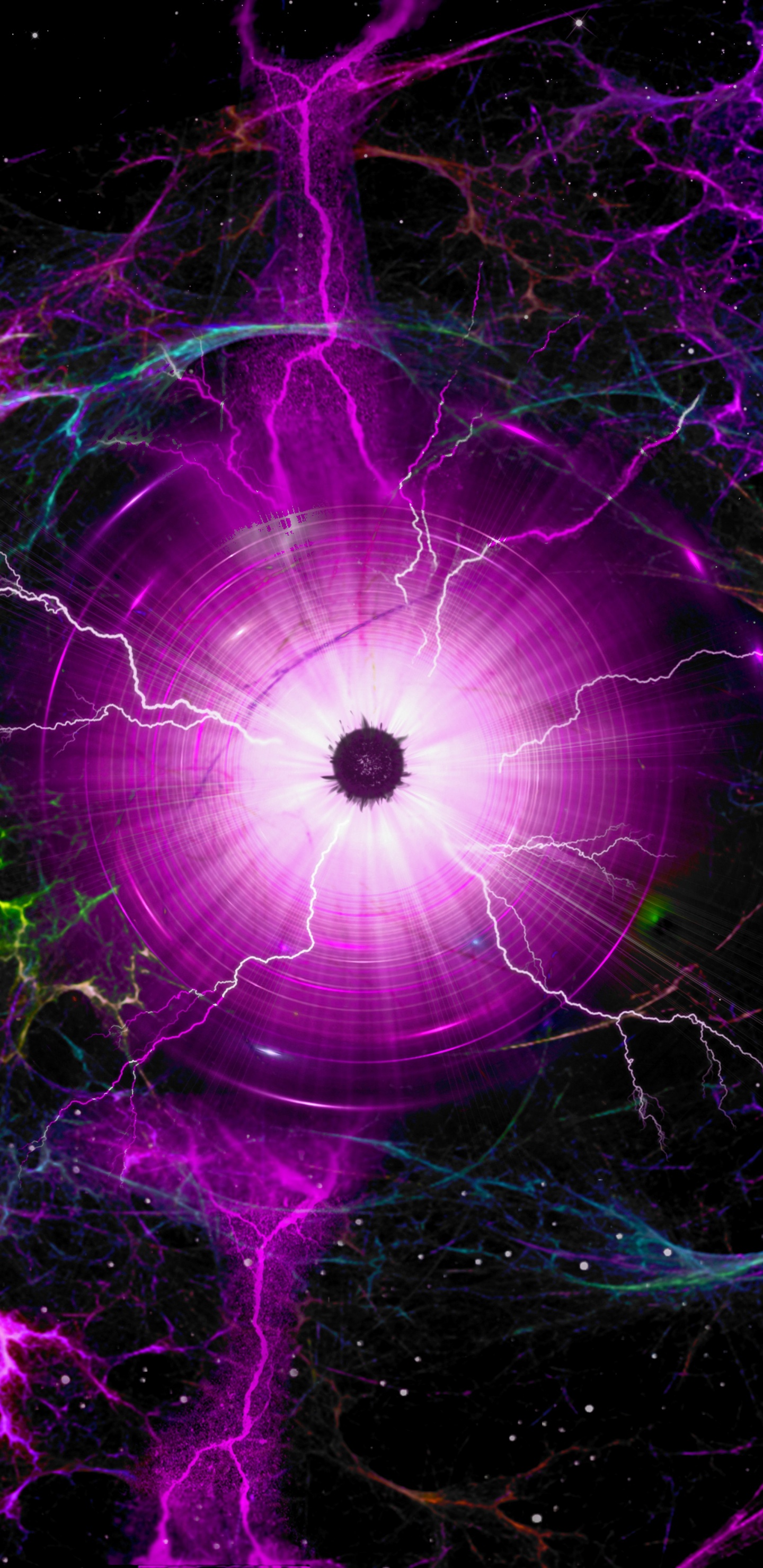 Fond D'écran Numérique Violet et Bleu Clair. Wallpaper in 1440x2960 Resolution