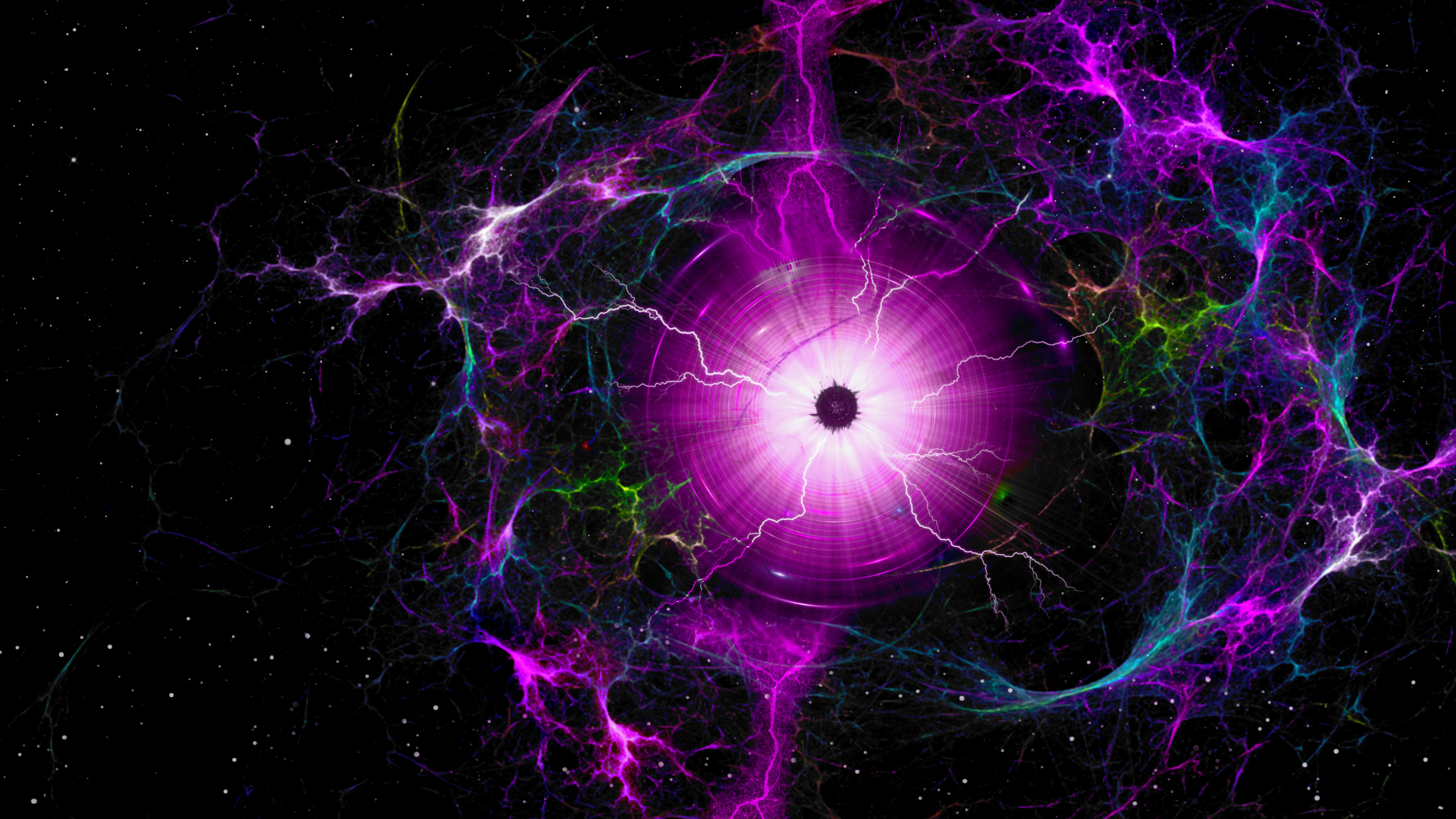 Fond D'écran Numérique Violet et Bleu Clair. Wallpaper in 3840x2160 Resolution