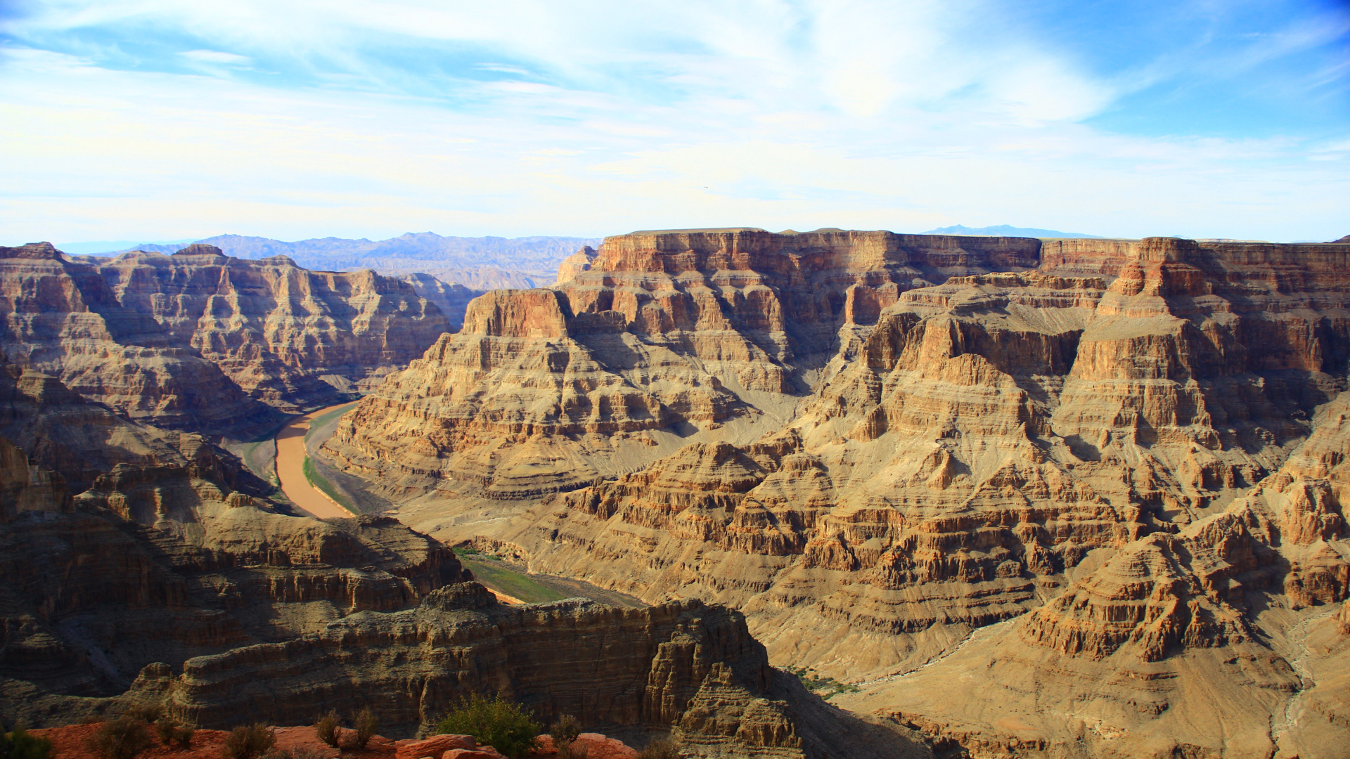 Montaña Rocosa Marrón Bajo un Cielo Azul Durante el Día. Wallpaper in 1920x1080 Resolution