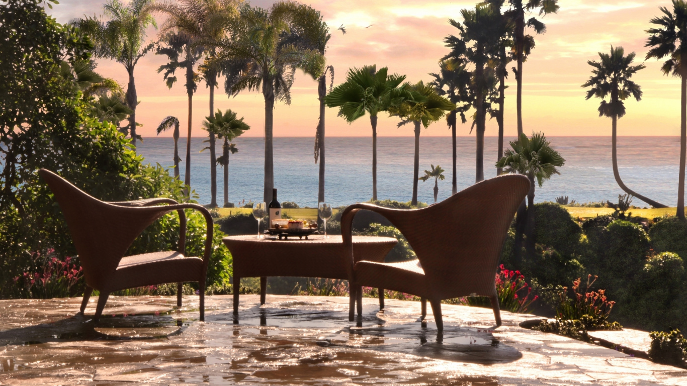 Brown Wooden Table and Chairs Set. Wallpaper in 1366x768 Resolution