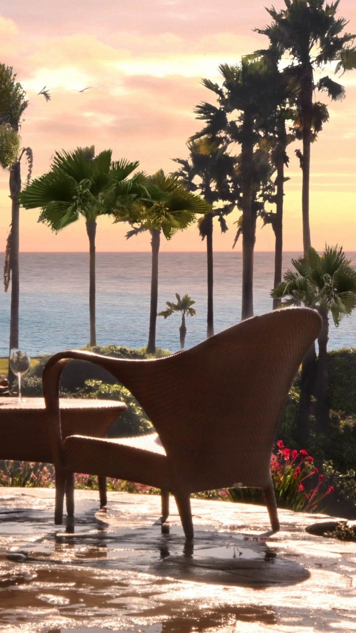 Brown Wooden Table and Chairs Set. Wallpaper in 720x1280 Resolution