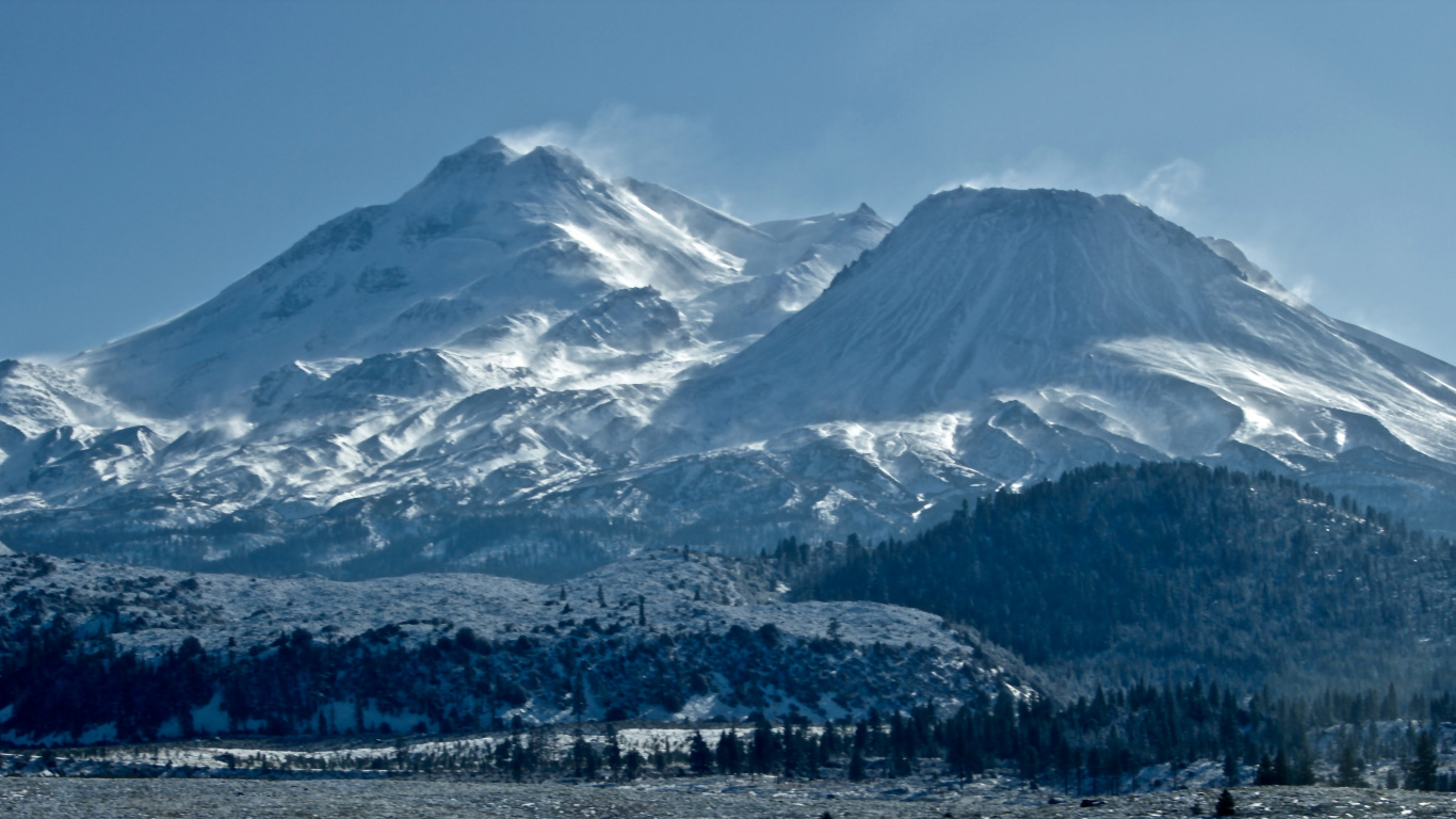 Snow Covered Mountain During Daytime. Wallpaper in 1366x768 Resolution