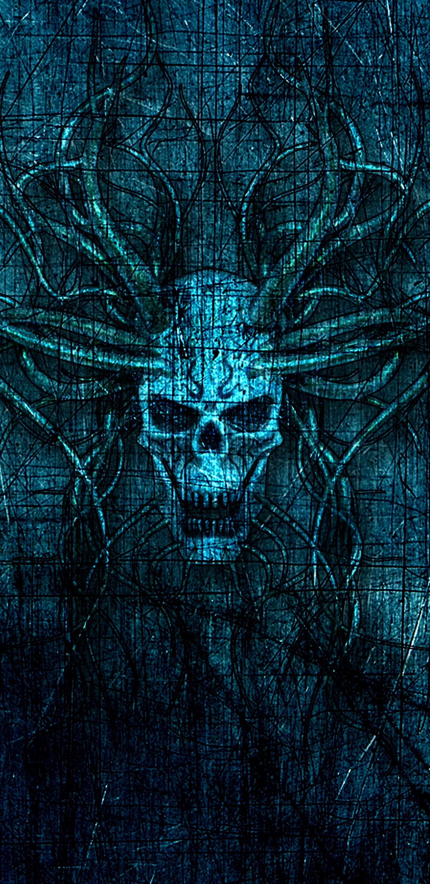 Bosquejo de Araña Morada y Negra. Wallpaper in 1440x2960 Resolution