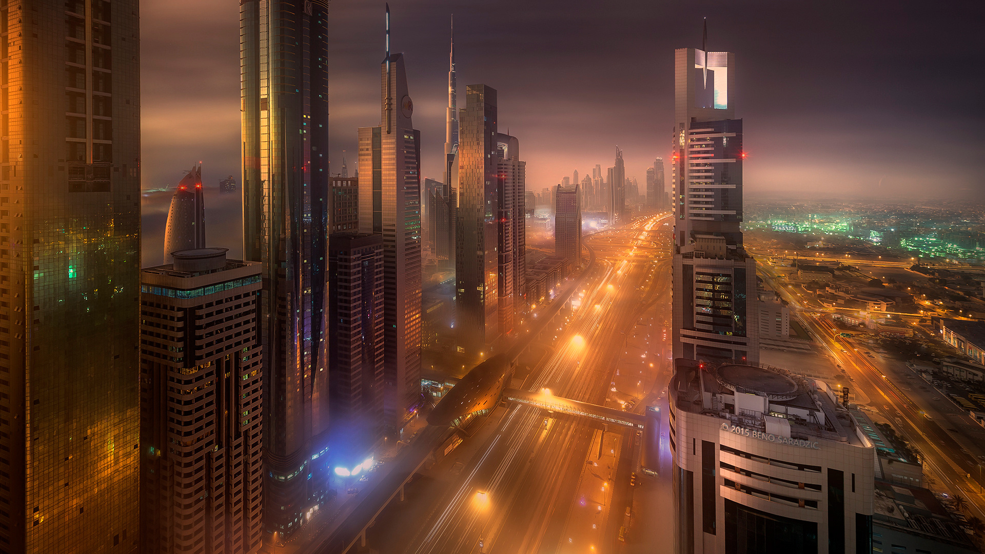 City Buildings During Night Time. Wallpaper in 1920x1080 Resolution