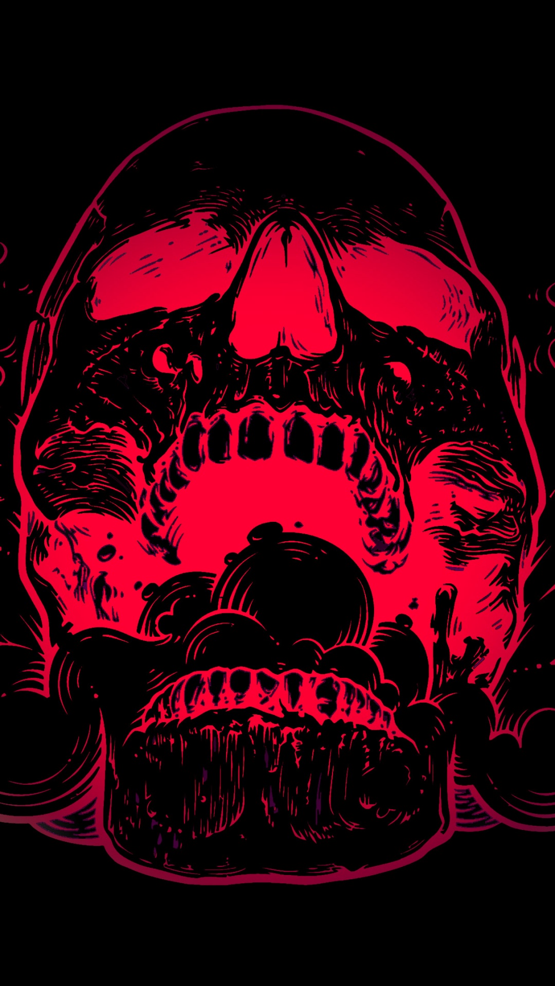Logo de Calavera Roja y Negra. Wallpaper in 1080x1920 Resolution