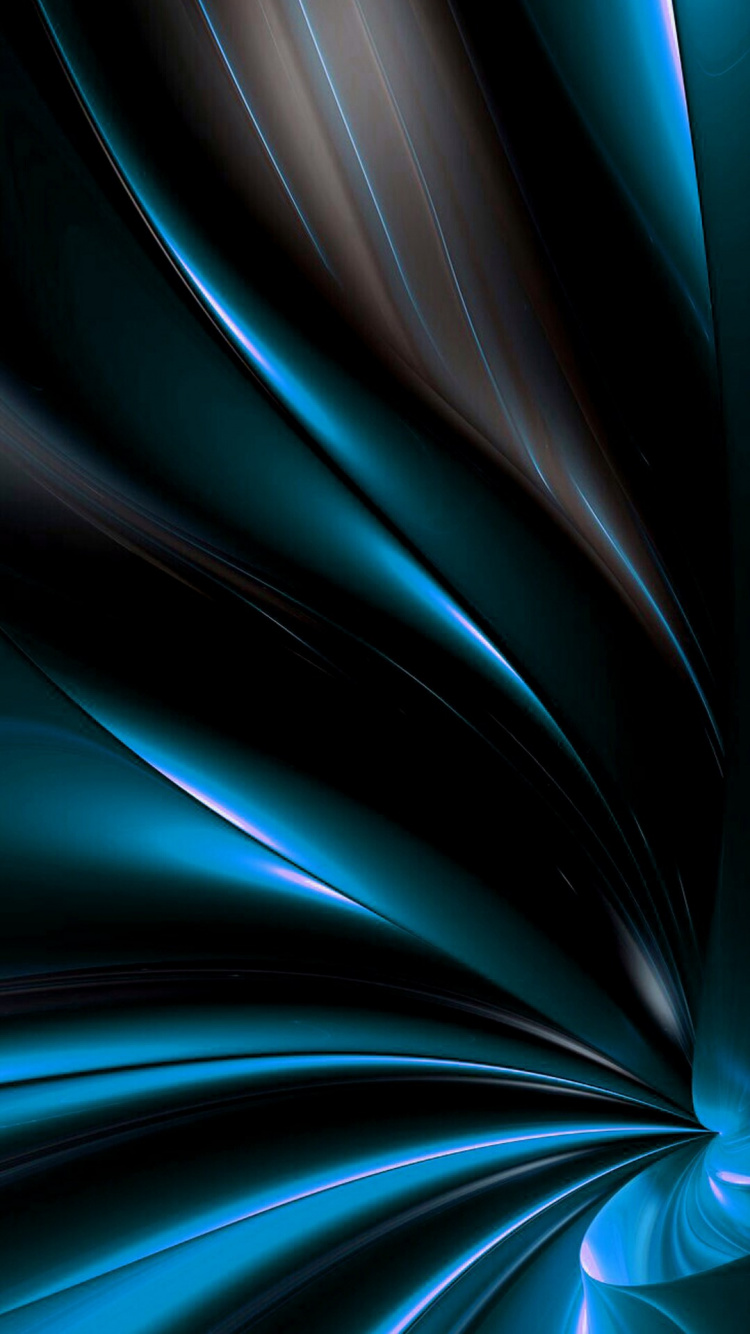 Schwarz-blaue Abstrakte Malerei. Wallpaper in 750x1334 Resolution
