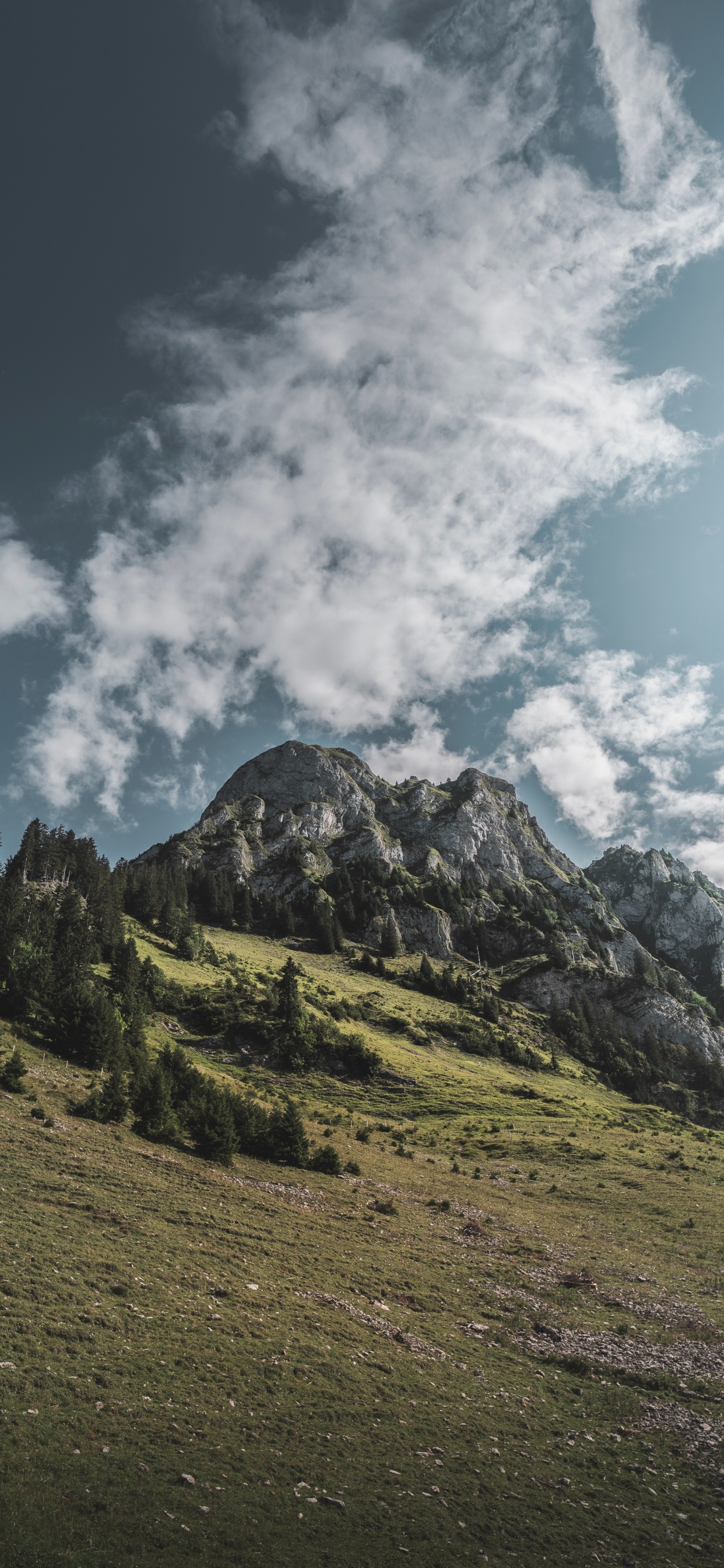 Mountain Range, Mountain, Mountainous Landforms, Highland, Cloud. Wallpaper in 1242x2688 Resolution