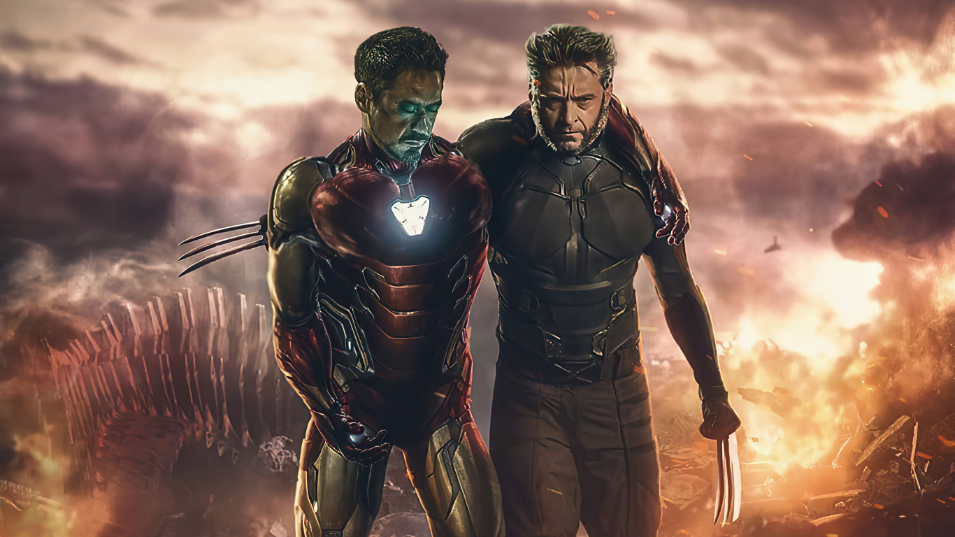 Iron Man 4 2021, Hugh Jackman, Iron Man, Wolverine, Spider-man. Wallpaper in 1366x768 Resolution