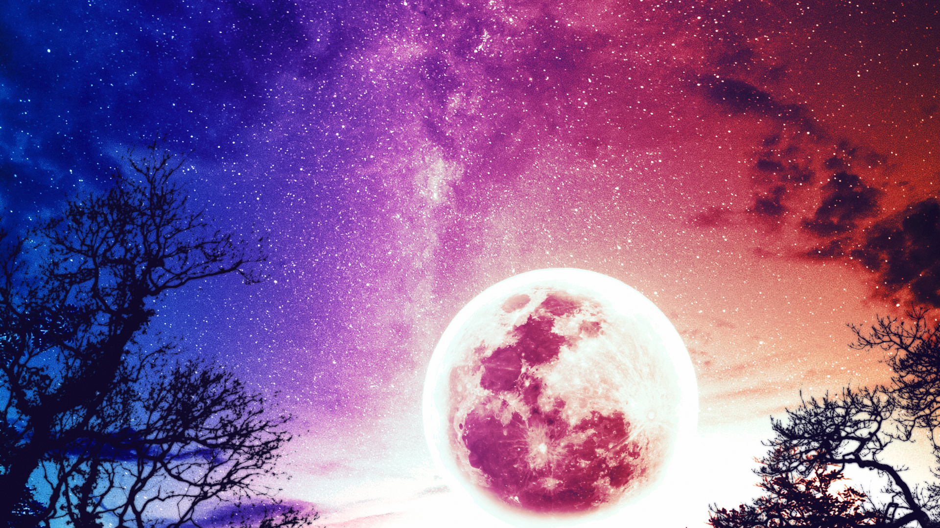 Luna, Ambiente, Morado, Paisaje Natural, Afterglow. Wallpaper in 1920x1080 Resolution