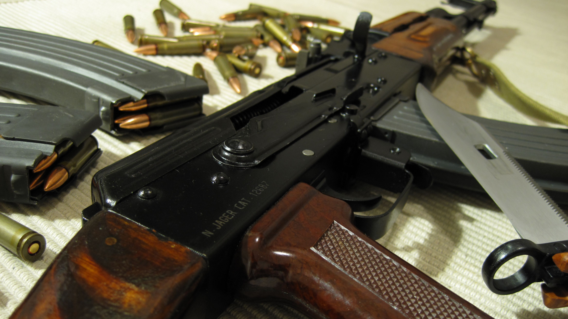 Gun, Akm, Firearm, Trigger, Airsoft Gun. Wallpaper in 1920x1080 Resolution