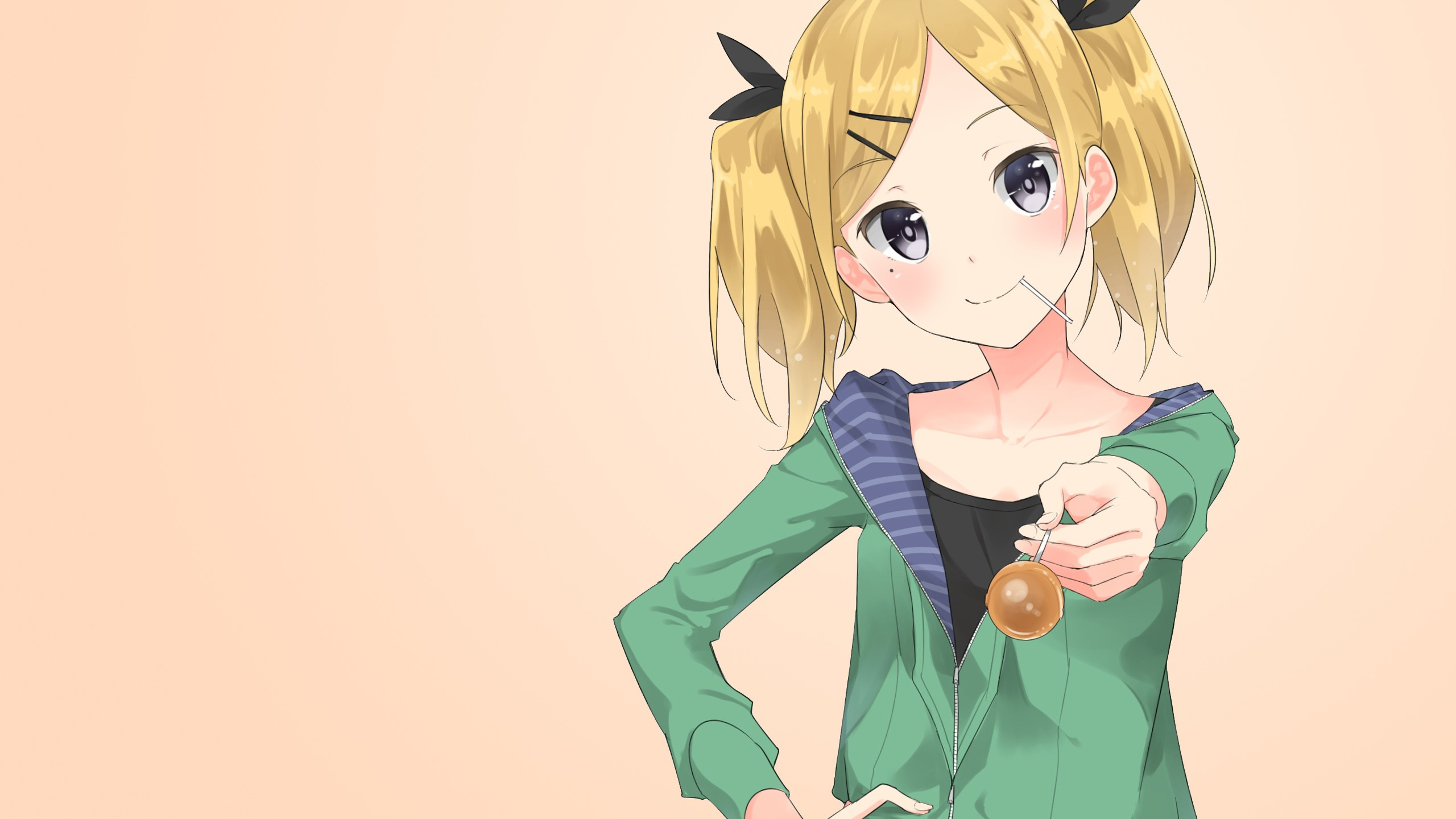 棒棒糖, 女孩 壁纸 2560x1440 允许