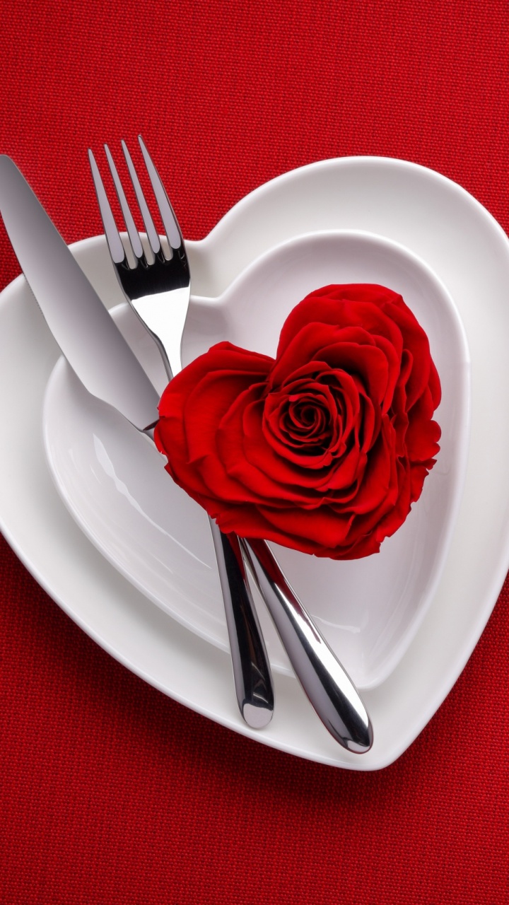 le Jour de Valentines, Red, Cœur, Amour, Roses. Wallpaper in 720x1280 Resolution